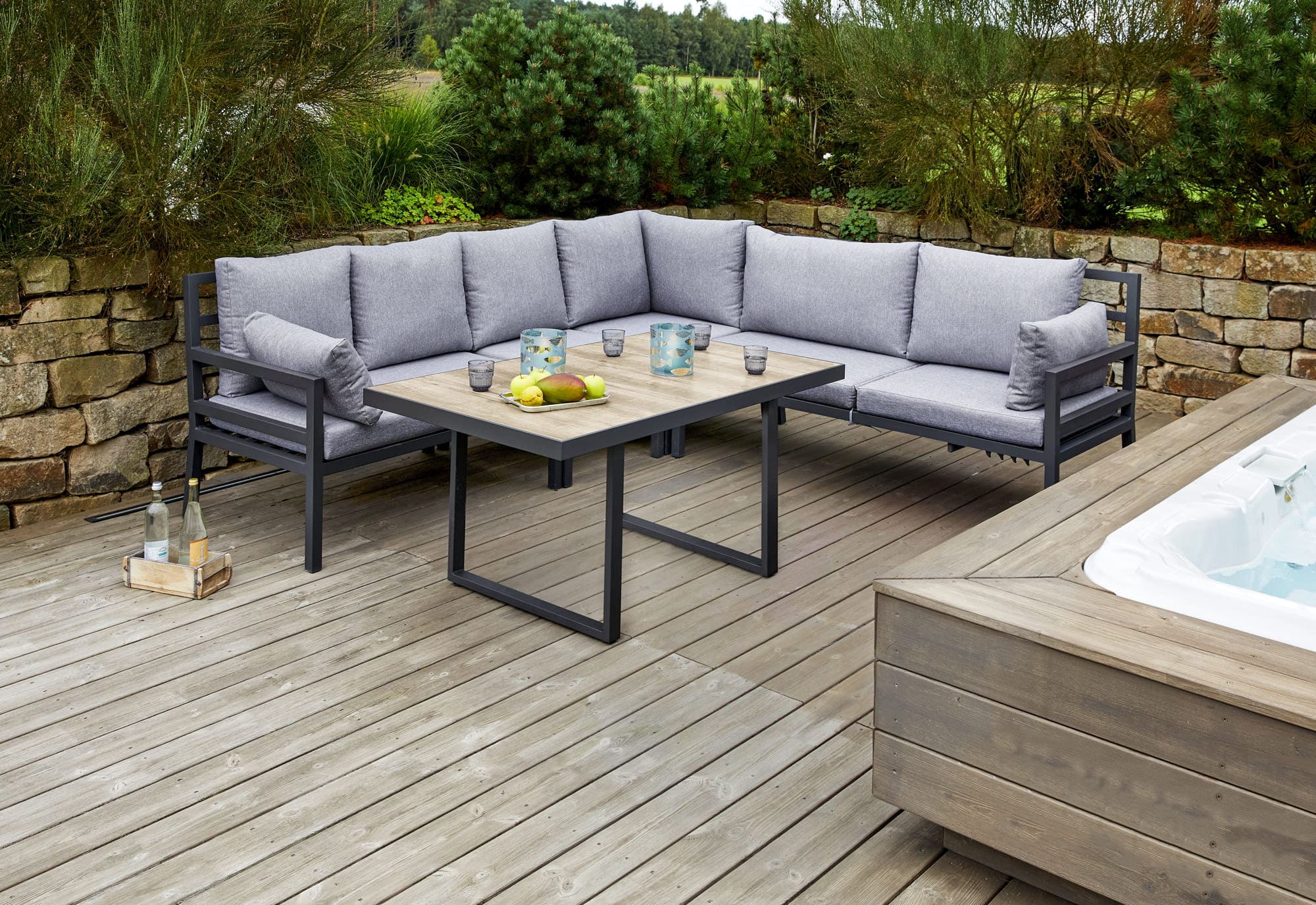 LC Garden Loungeset »Bern« Gartensitzgruppe Loungeset Aluminium Sitzecke Sitzgruppe anthrazit