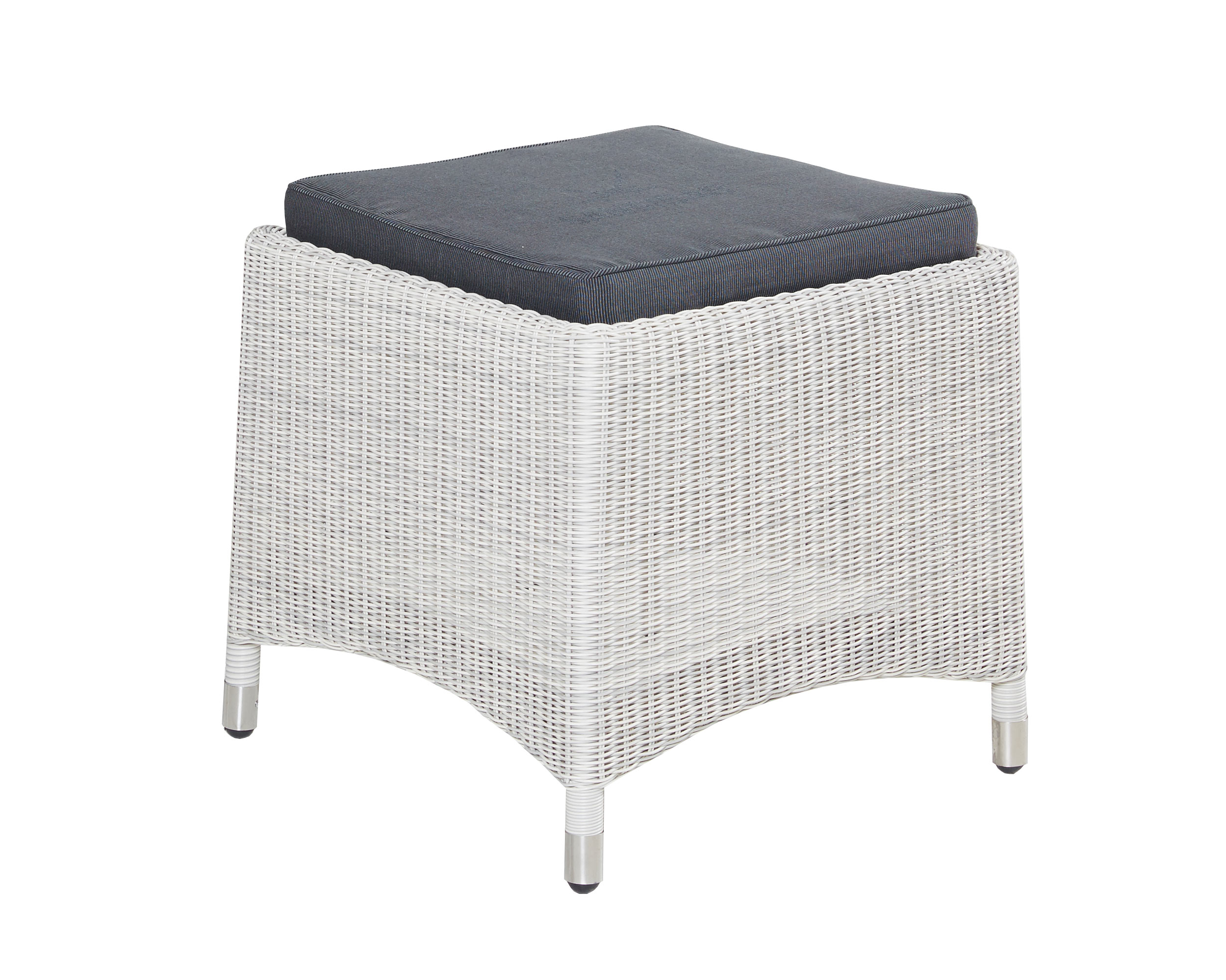 LC Garden »Chelsea« Hocker Fußbank weiß 48x48x45cm