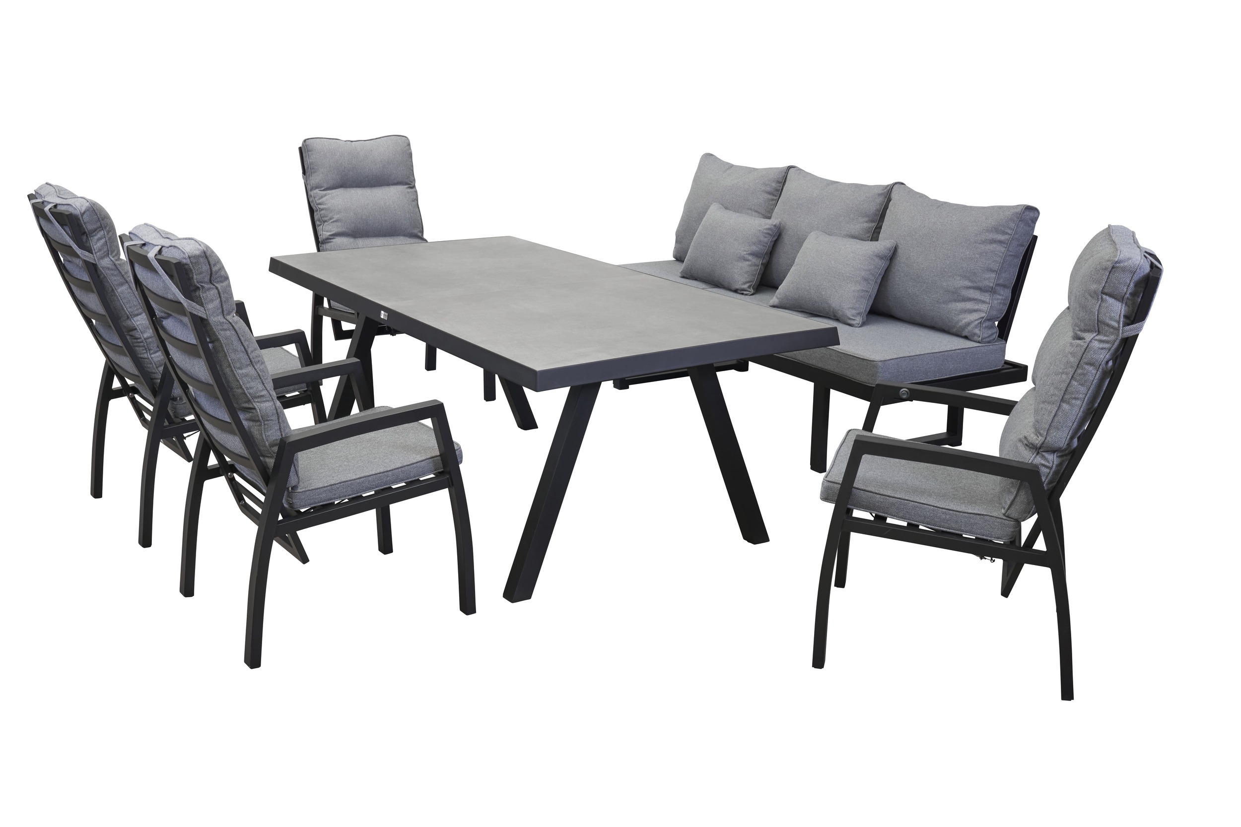 LC Garden »Sondrino« Dining Set III 6tlg. Sitzgruppe Gartenset schwarz