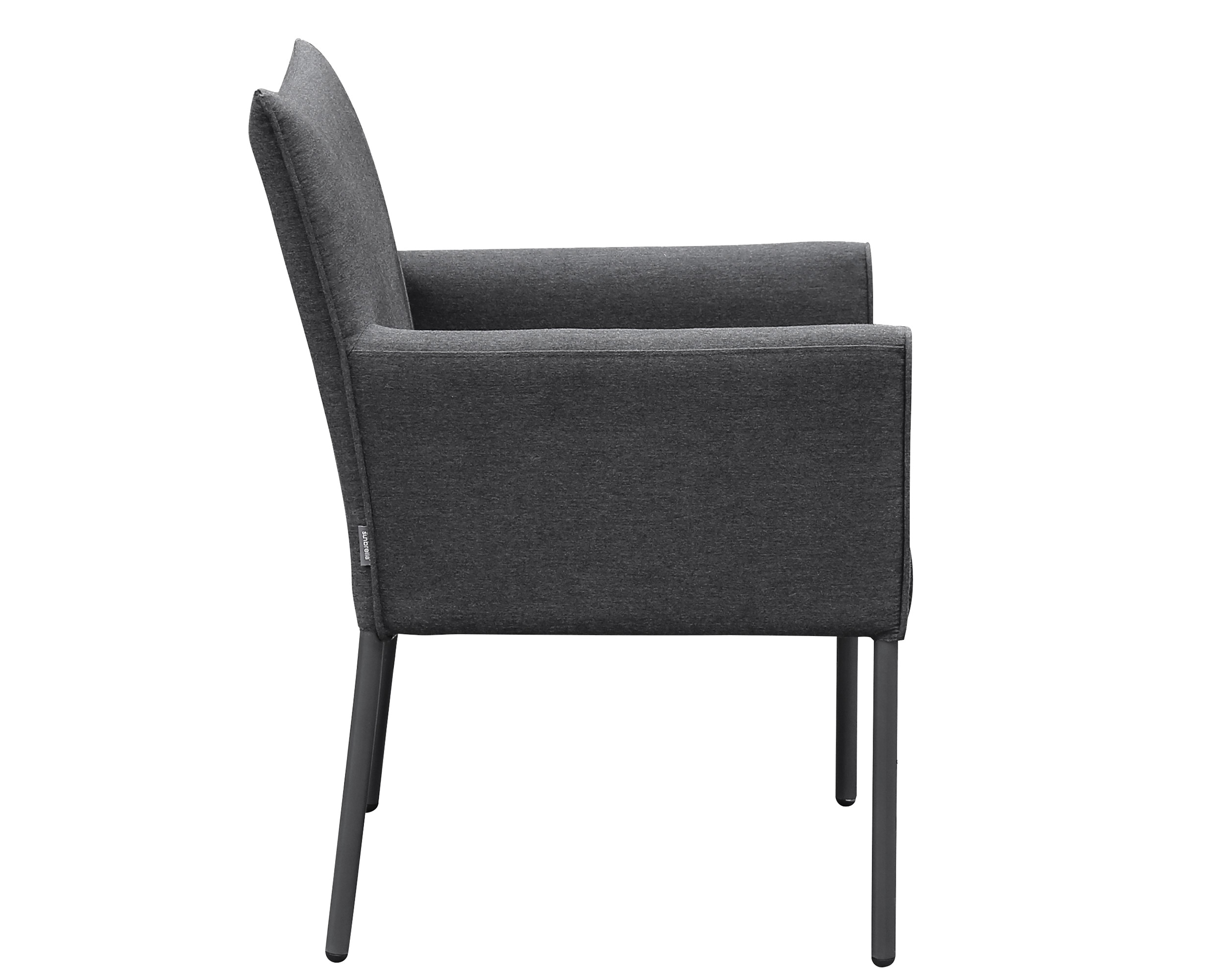 »Sunrino« Dining Gartenstuhl Armlehnstuhl Anthrazit/Sooty aus Sunbrella Stoff 65x60x84cm