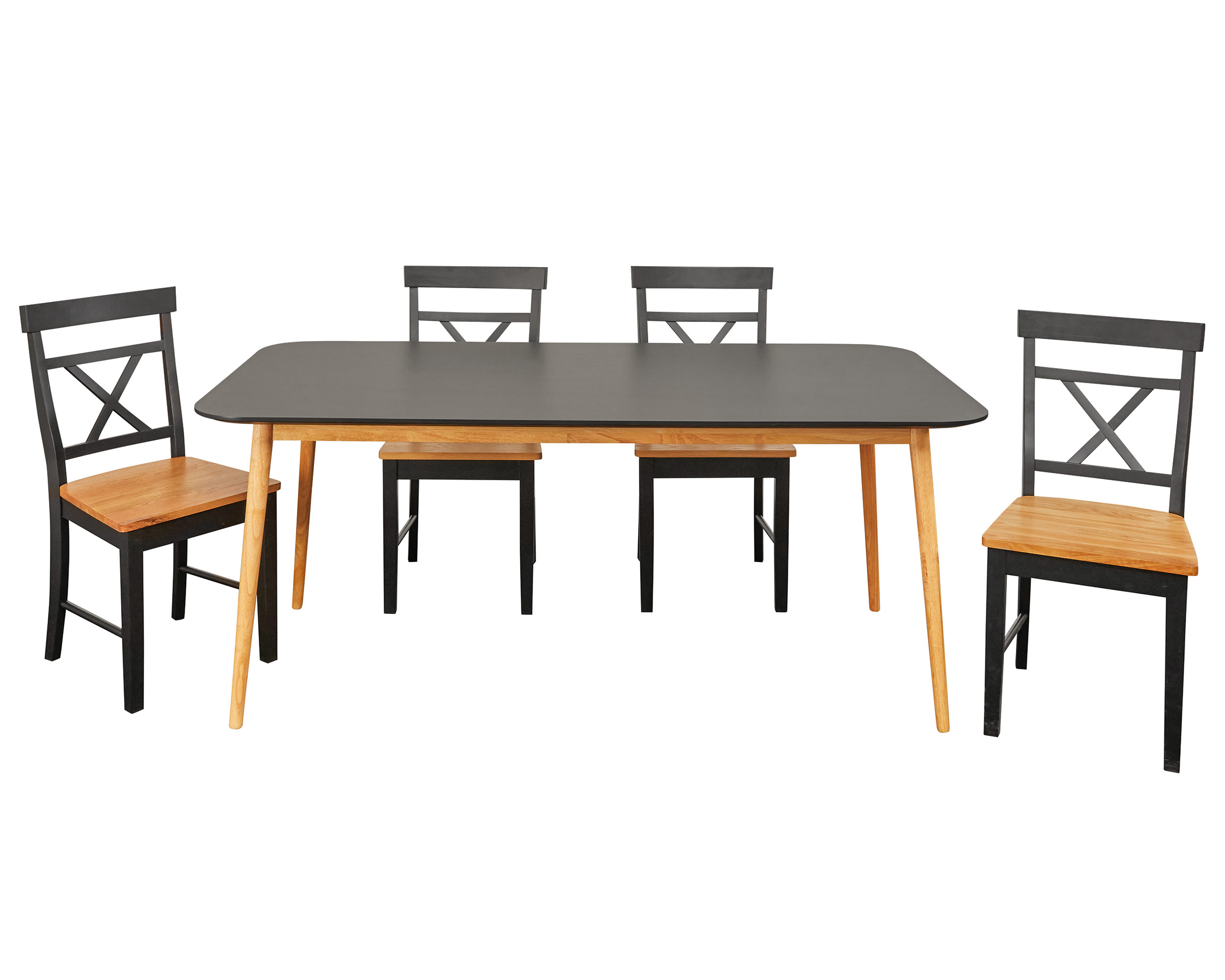 LC Home »Esbjerg« Dining Set I Sitzgruppe schwarz