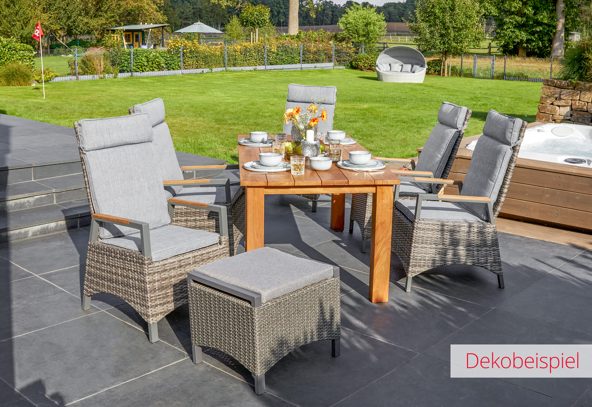 LC Garden »Rantum« Teak Gartentisch 180x90x75cm Esstisch