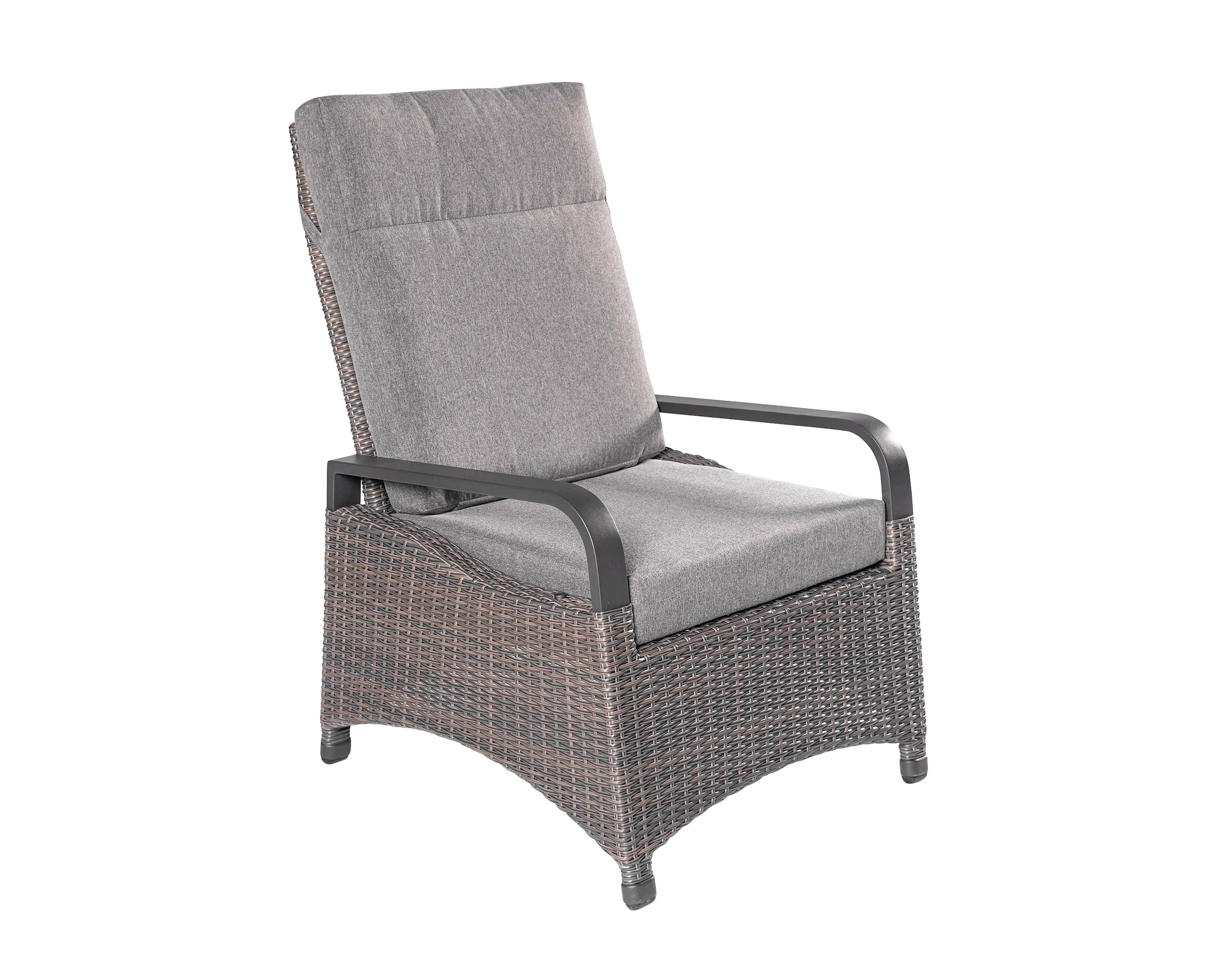 LC Garden »Komido« Gartensessel omega braun 88x67x105cm Verstellsessel aus handgeflochtenem Polyrattan inkl. Sitzkissen