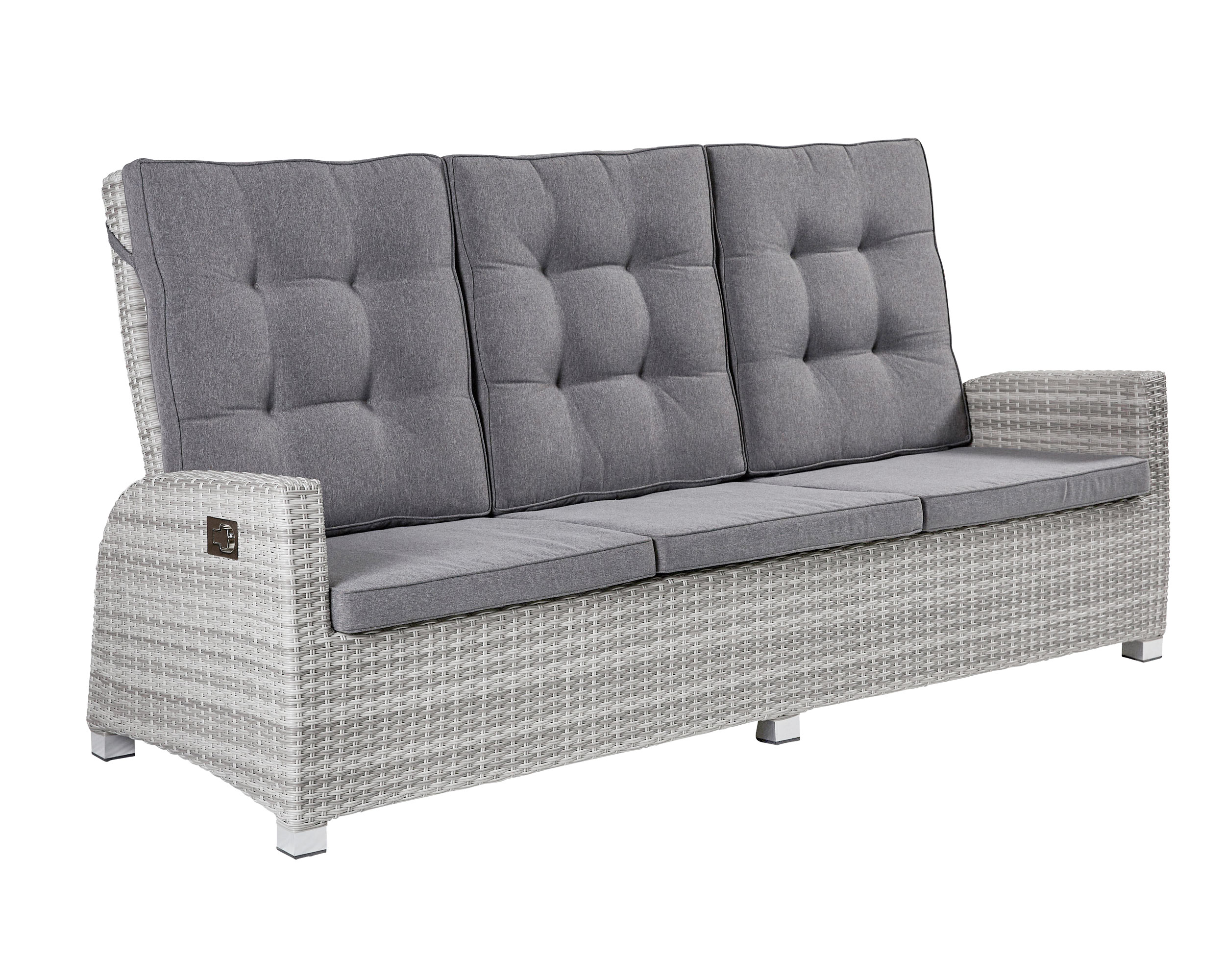 LC Garden »Parma« Dining 3er Sofa Dreistizer Sofa Speisehöhe weiß-grau