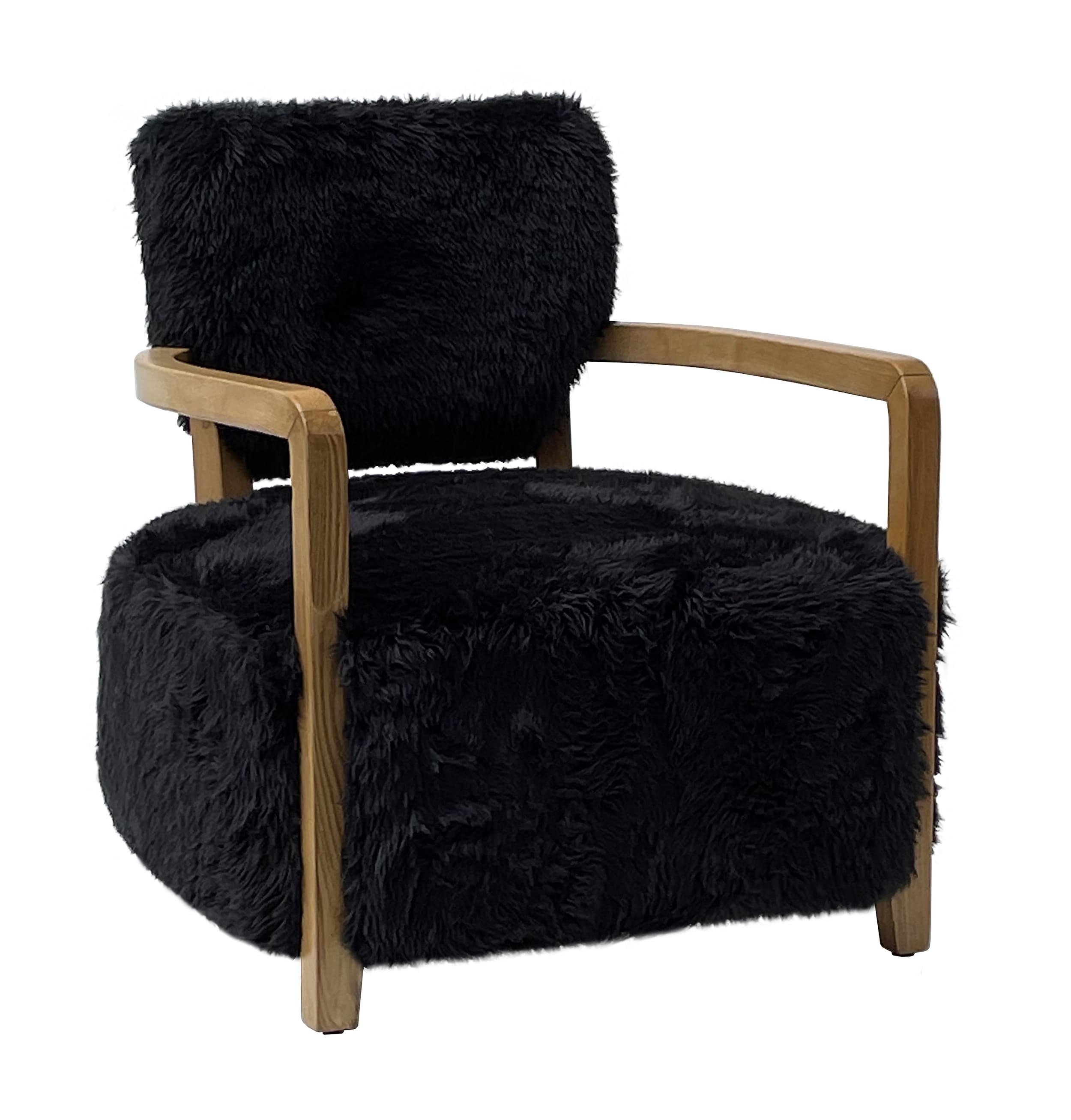 LC Home Loungesessel »Galway« Felloptik anthrazit Armlehnensessel Retrosessel 