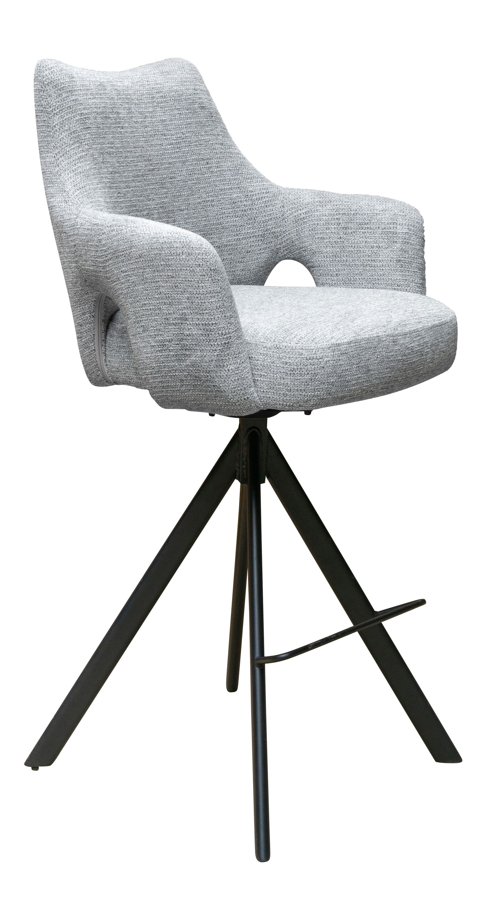 LC Home Barstuhl »Livrono« Webstoff Grau Barhocker mit Lehne