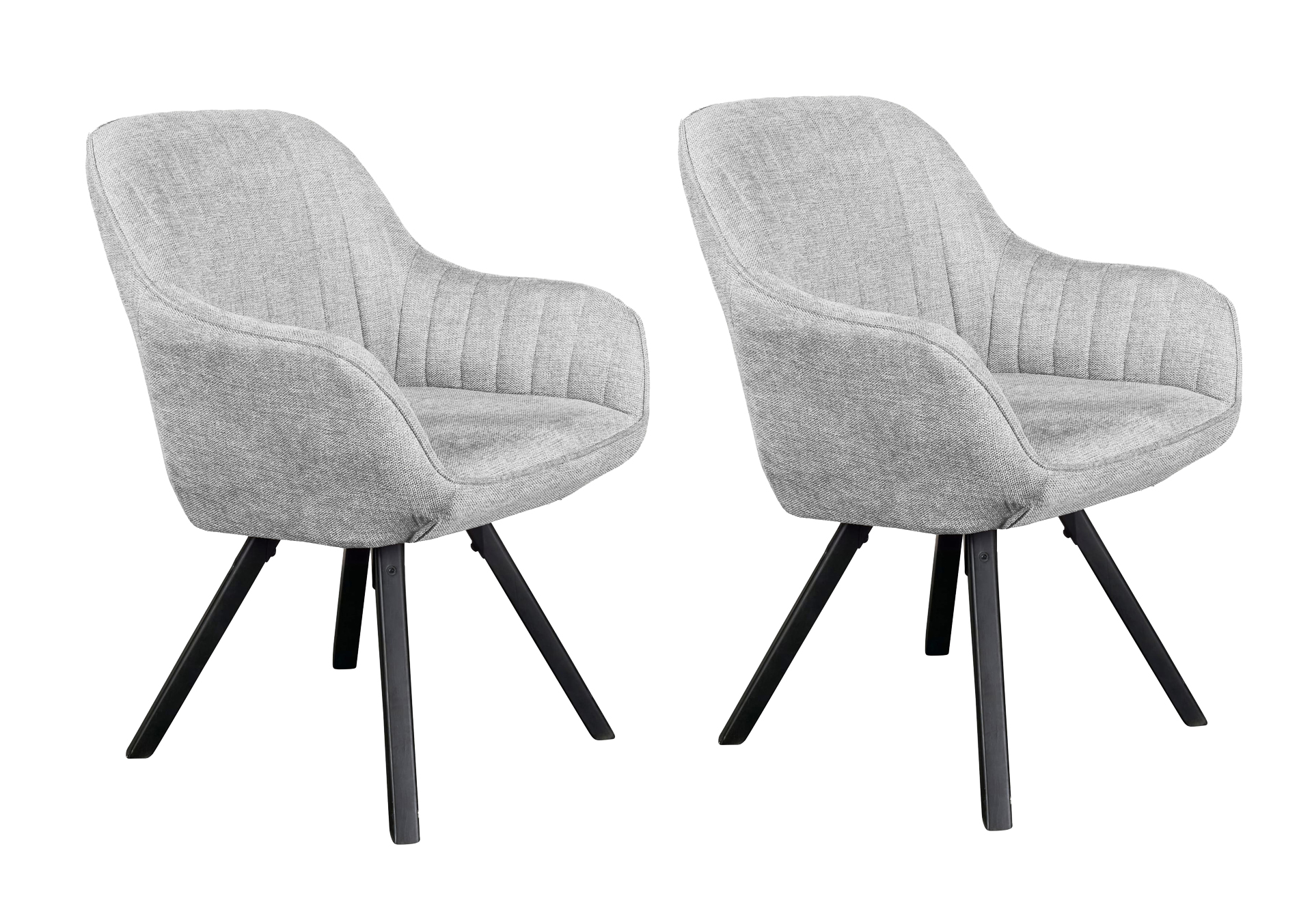 LC Home 2er Set Esszimmerstuhl Drehstuhl »Trevina« Webstoff Grau Polsterstuhl