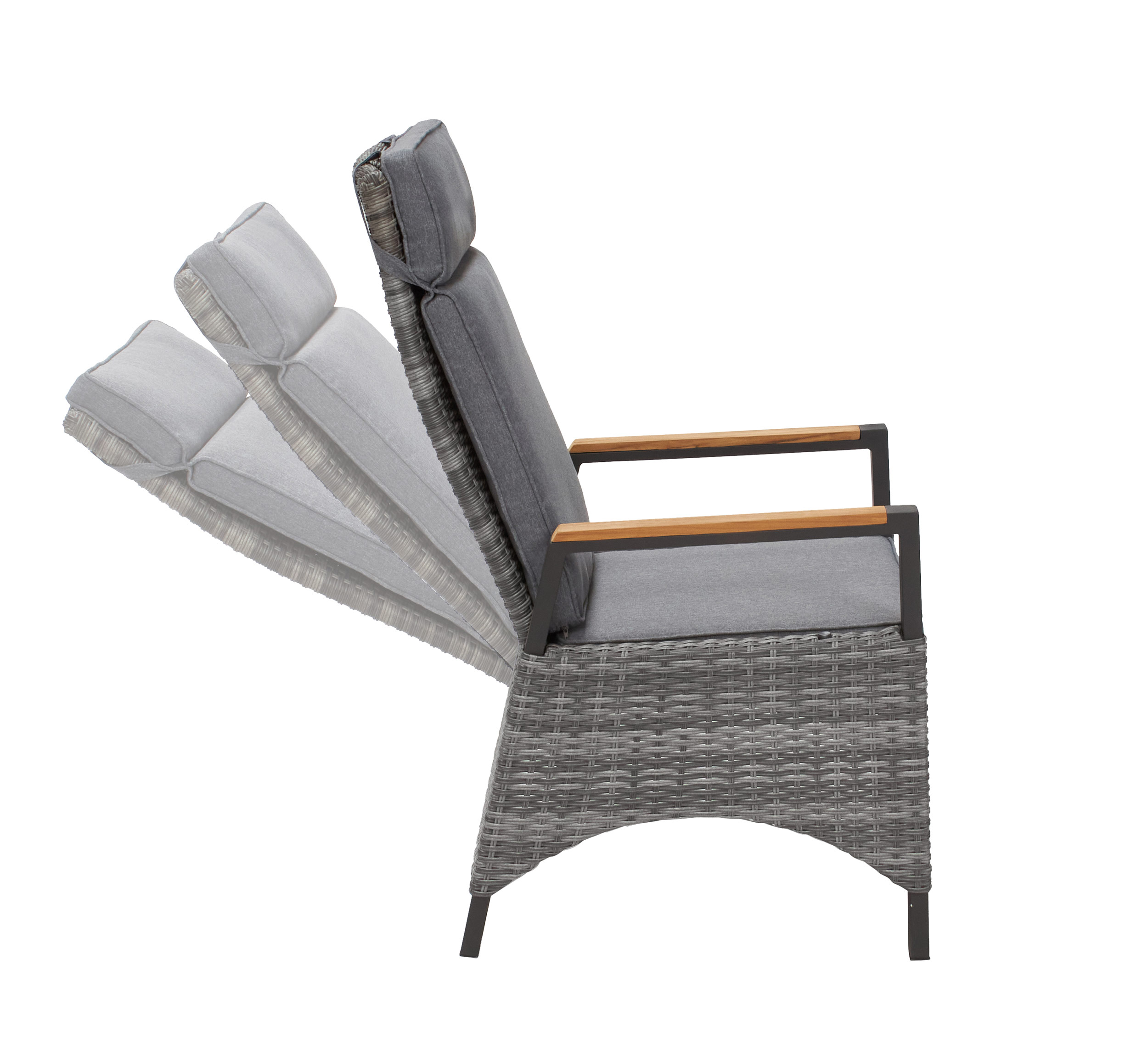 LC Garden »Keramo« Teak Dining Set III 200cm Teaktisch Sitzgruppe Gartenset natur-grau
