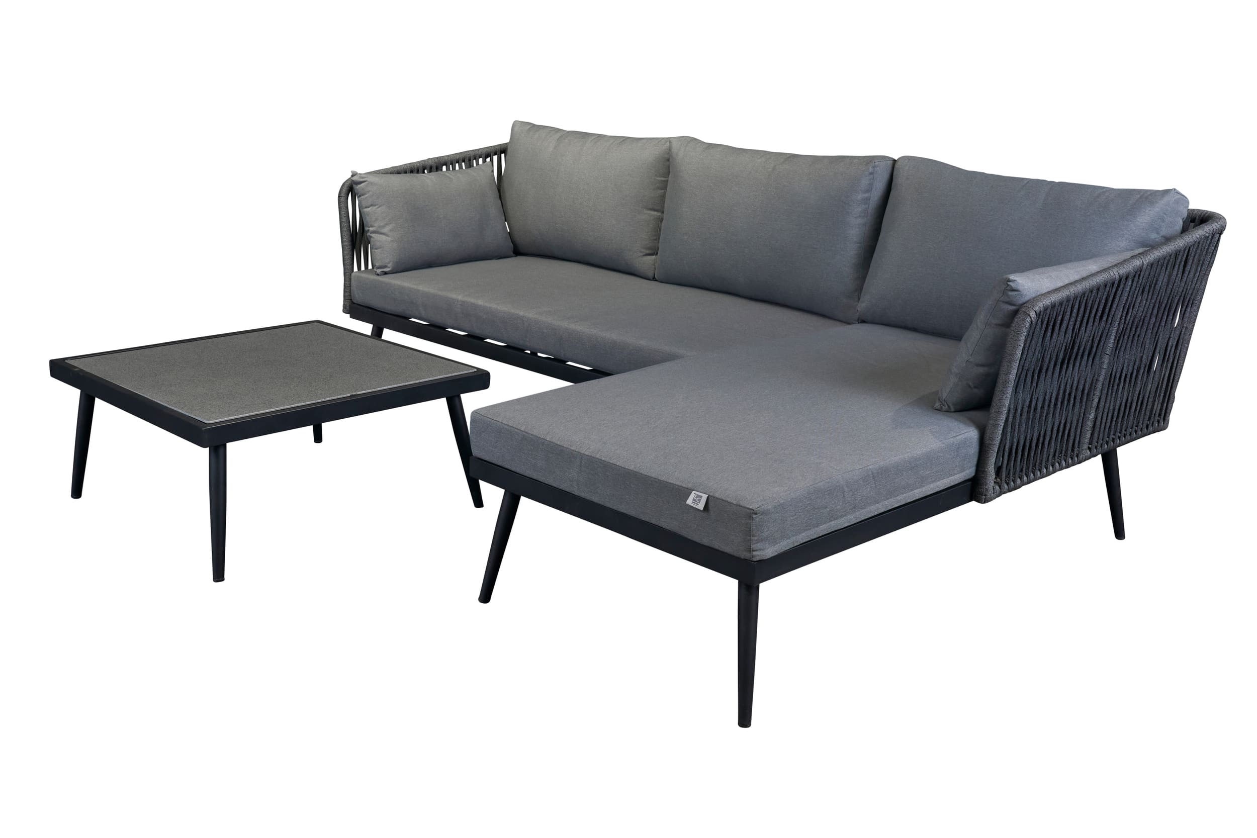 LC Garden »Sunrimo« Living Lounge Set Rope grau-mix Sitzgruppe 3-tlg. Loungeecke Sitzgarnitur