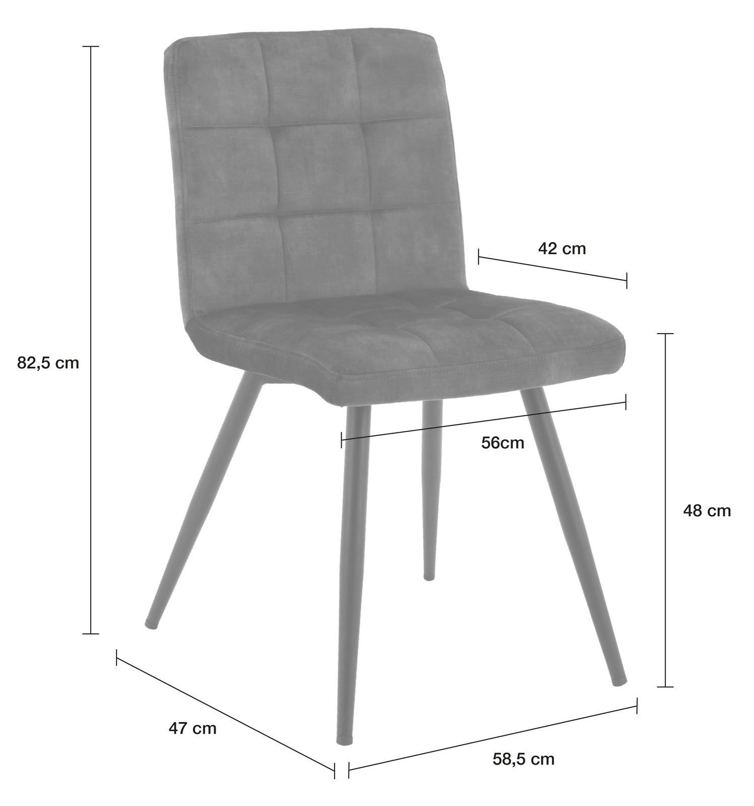 LC Home »moderner« Esszimmerstuhl Samt hellgrau 47x58,5x82,5cm Polsterstuhl LC Home »moderner« Esszimmerstuhl Samt hellgrau 47x58,5x82,5cm Polsterstuhl