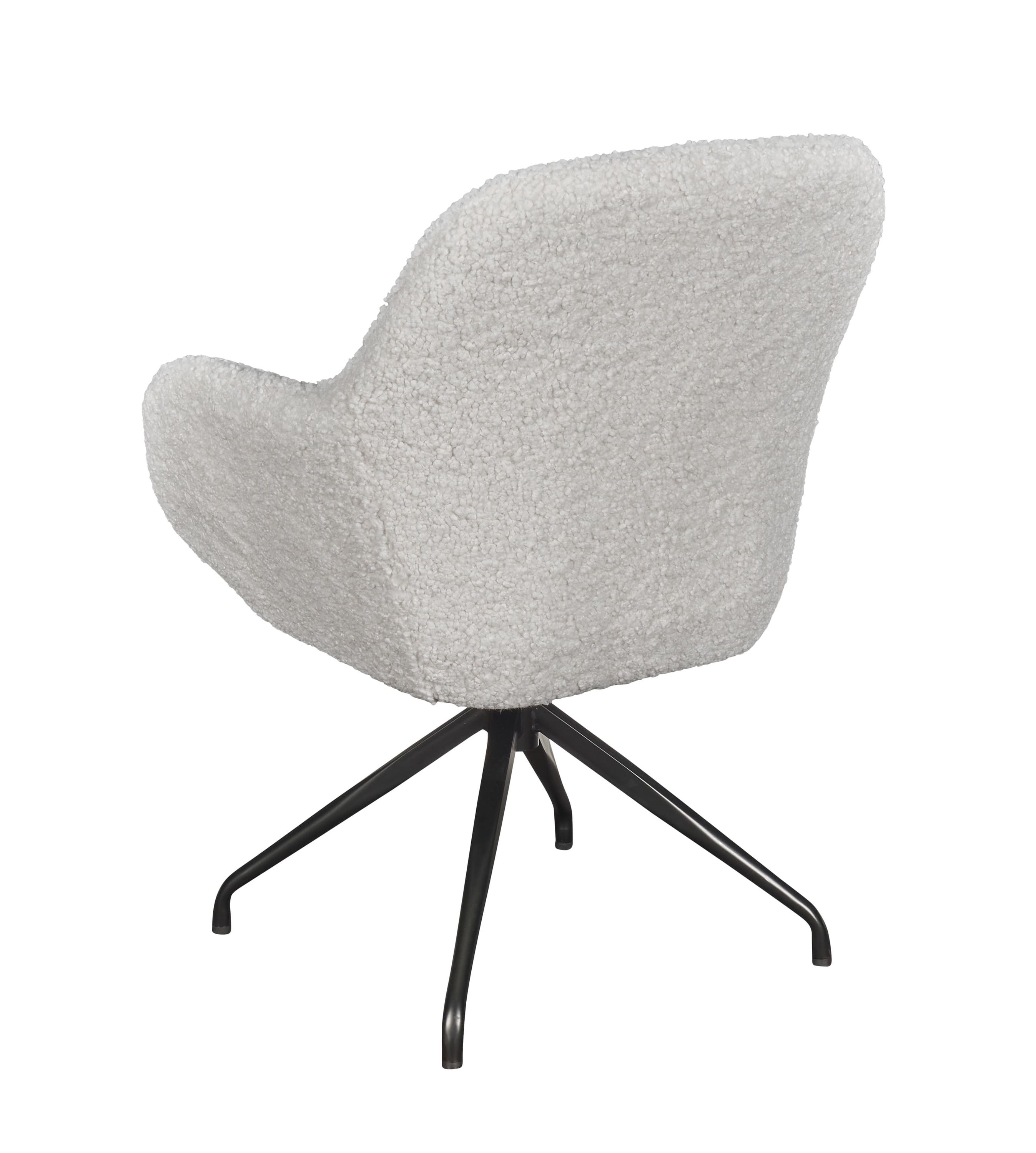 LC Home Essgruppe Trevina 5tlg. Esstisch Akazie U-Gestell 180cm + 4x Esszimmerstuhl Teddystoff Creme-weiß