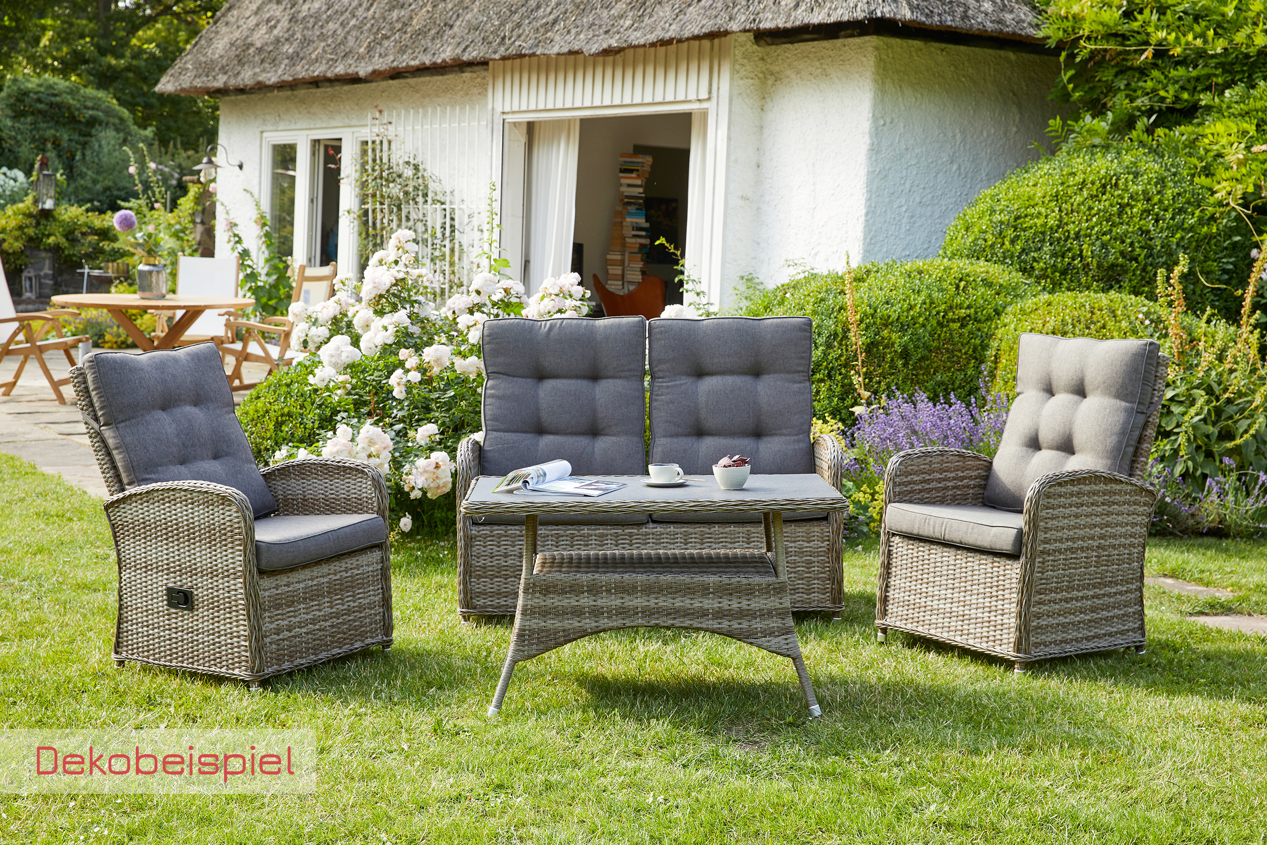 LC Garden »Monaco« Living Sitzgruppe natur 4-tlg. Loungemöbel Sitzgarnitur Loungegarnitur