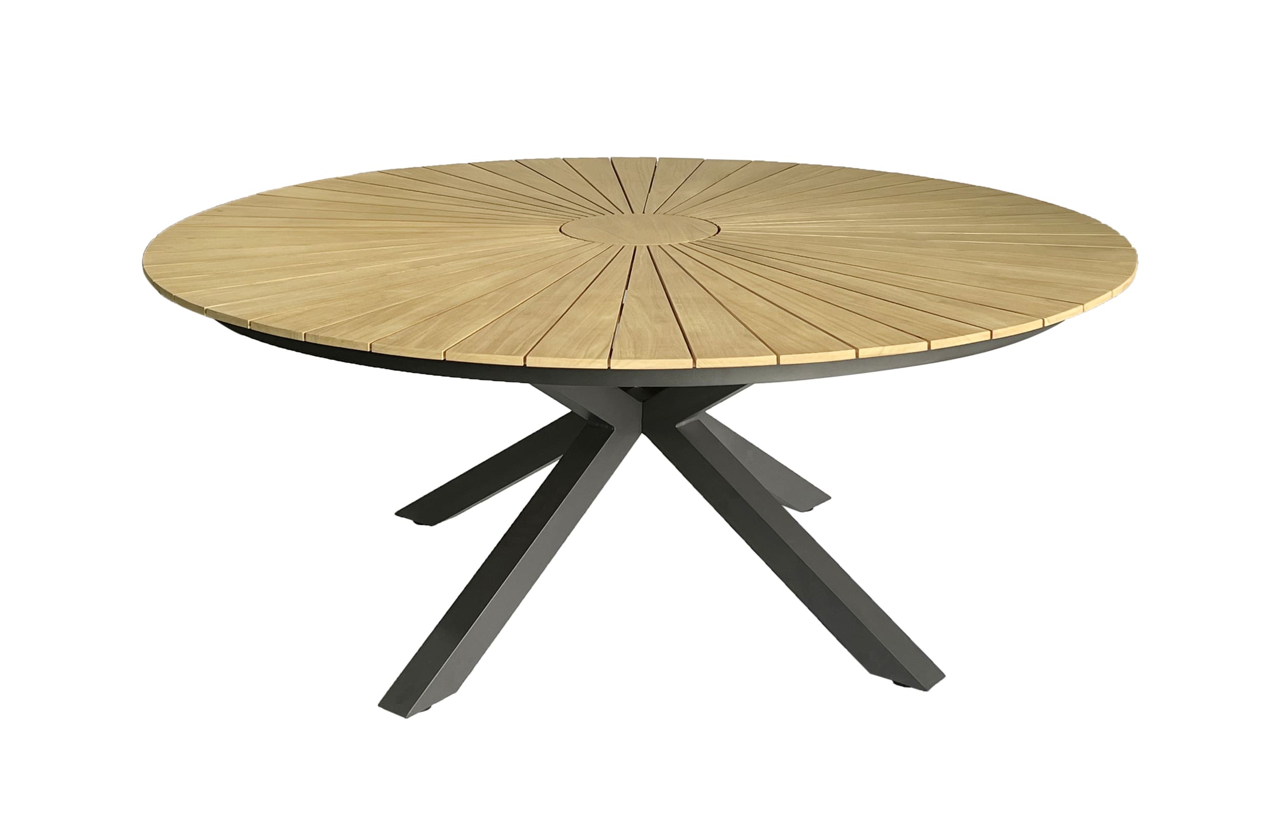 LC Garden »Unicamo« Gartentisch Ø120cm Anthrazit Esstisch Rund Teakholz