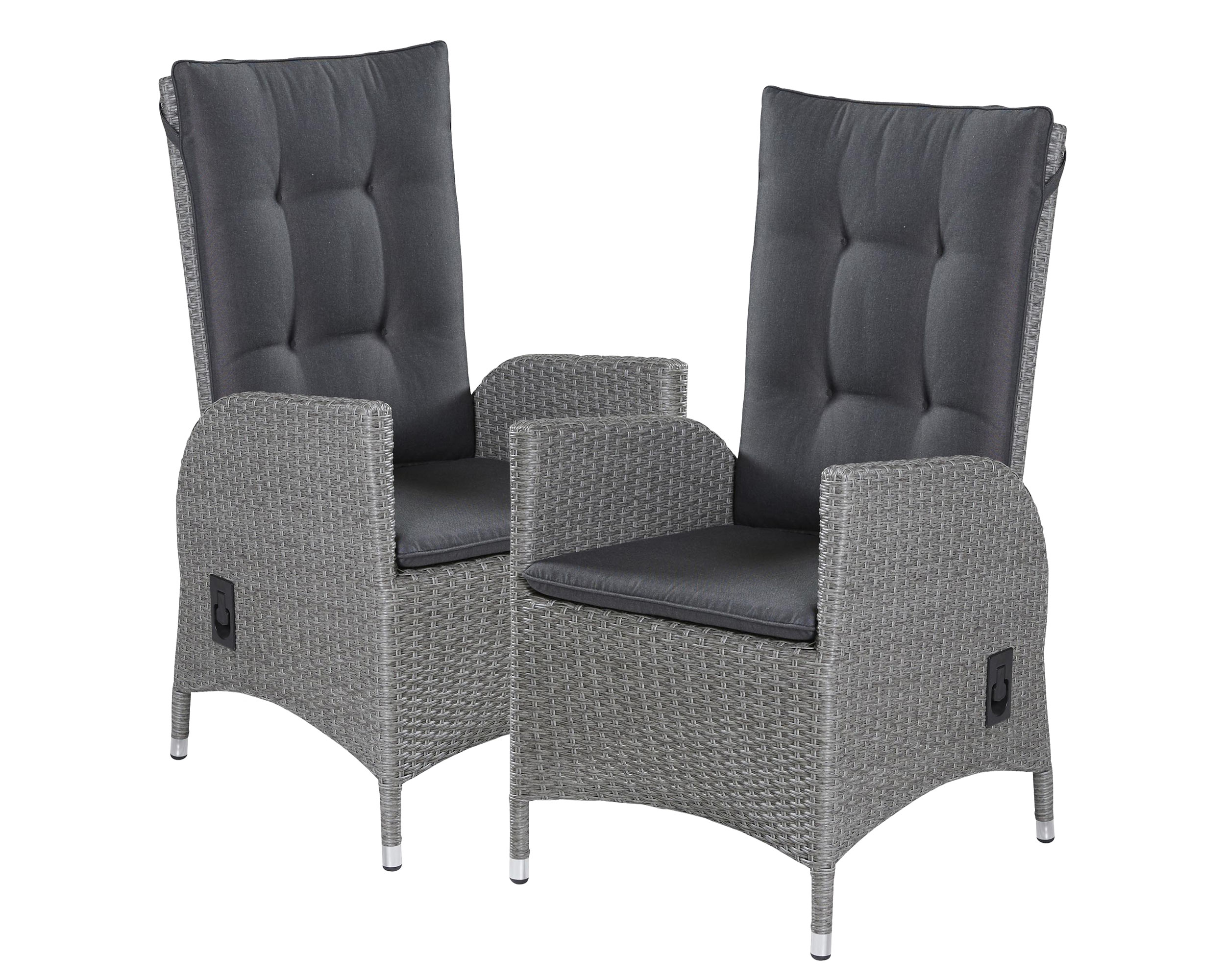 LC Garden »Modesto« 2er Set Positionsstuhl Verstellsessel grau inkl. Sitzkissen 70x67x108cm