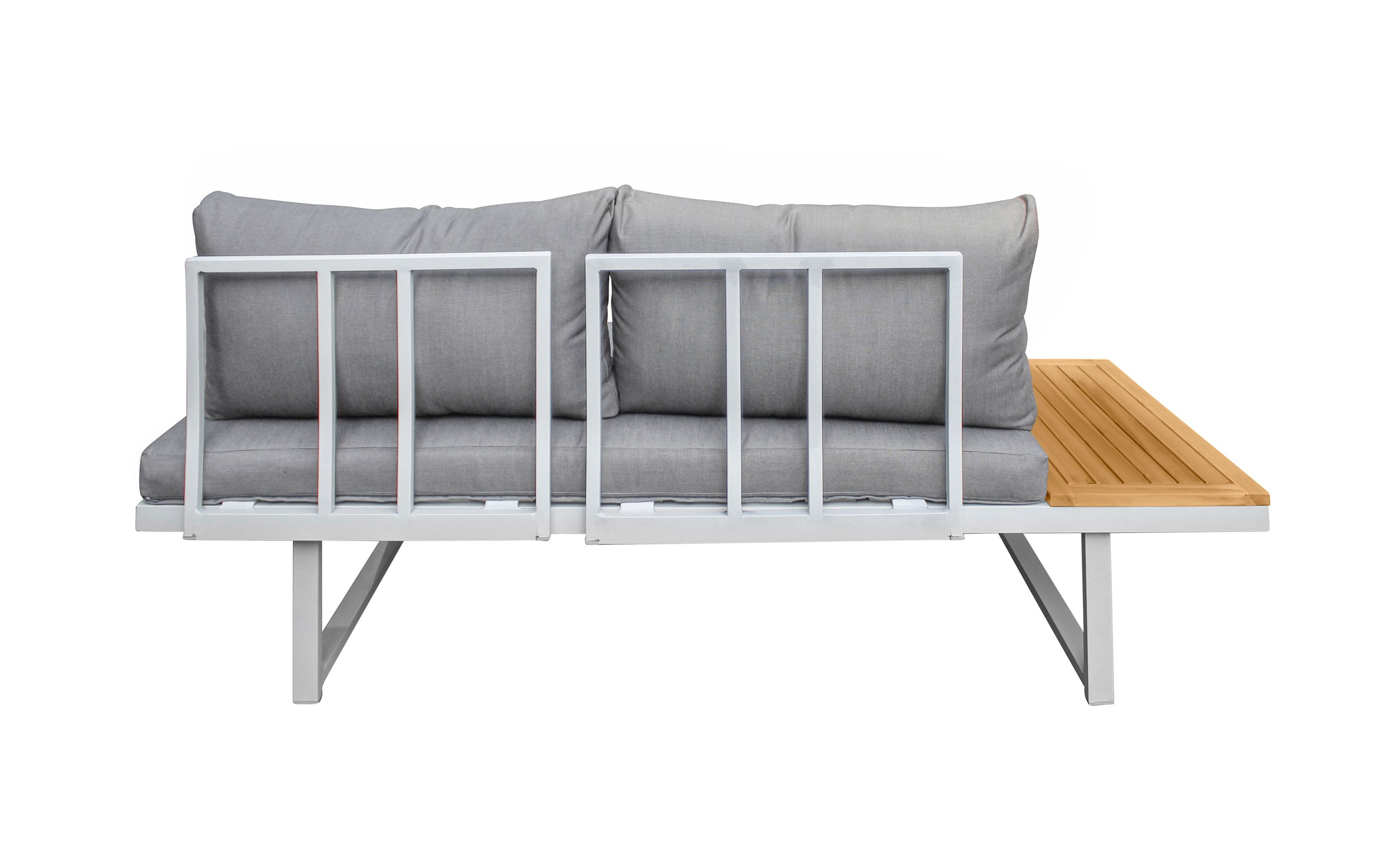 LC Garden »Sungardo« Gartenlounge Set 3tlg. weiß aus Aluminium Akazie