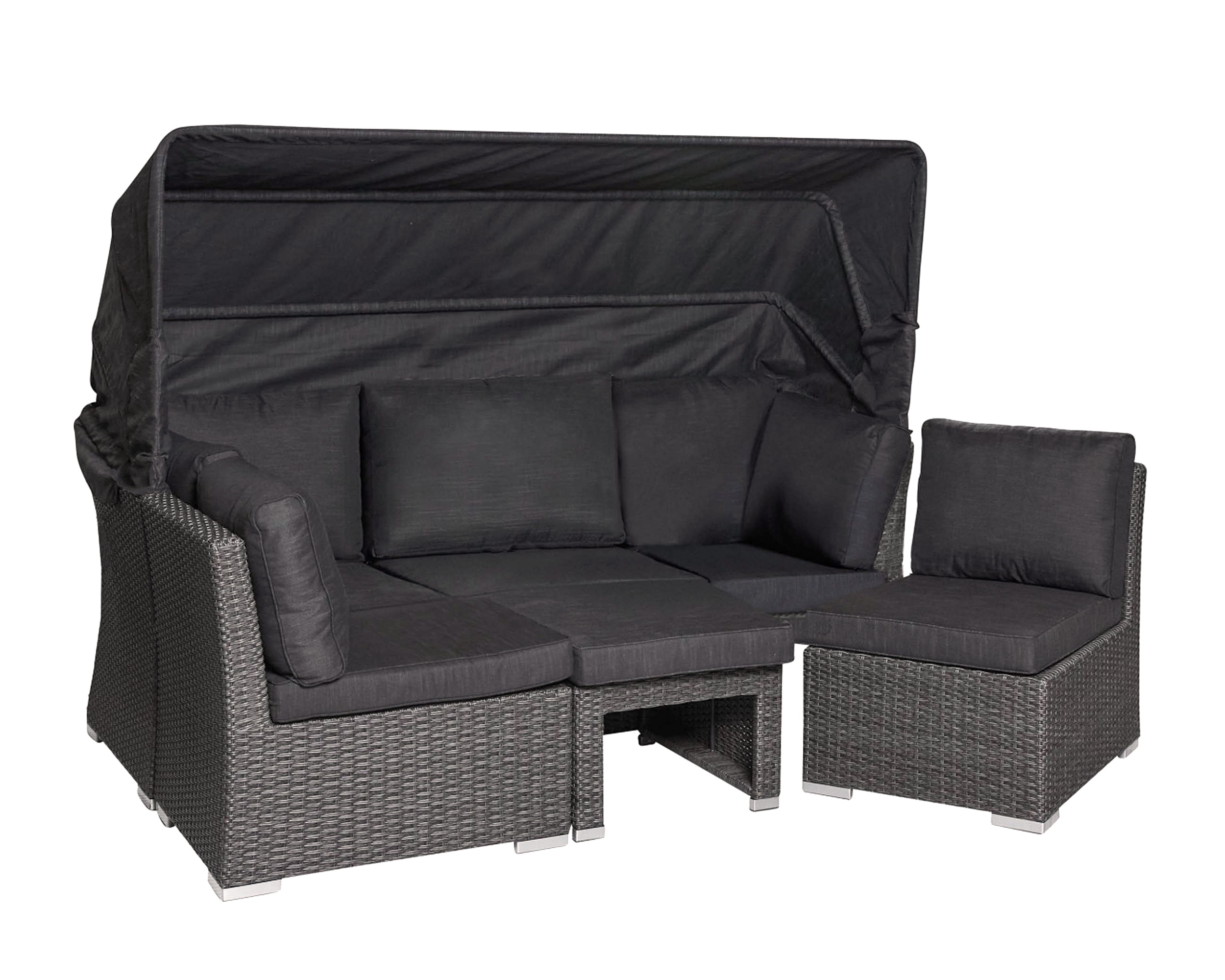 LC Garden »Barcelona« Living Muschel-Set grau-mix Loungebank