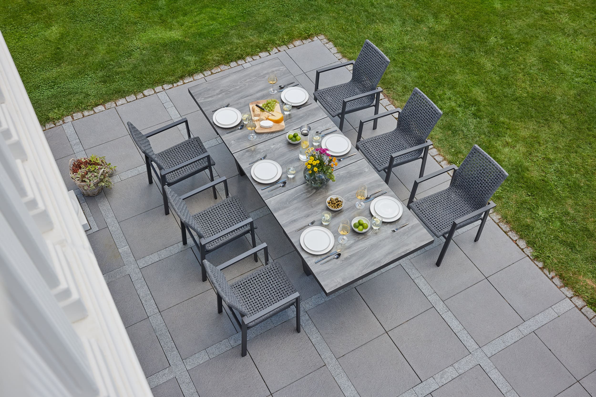 LC Garden »Unicamo Sunrope« Dining Set III Rope anthrazit 7tlg. Sitzgruppe Gartenset