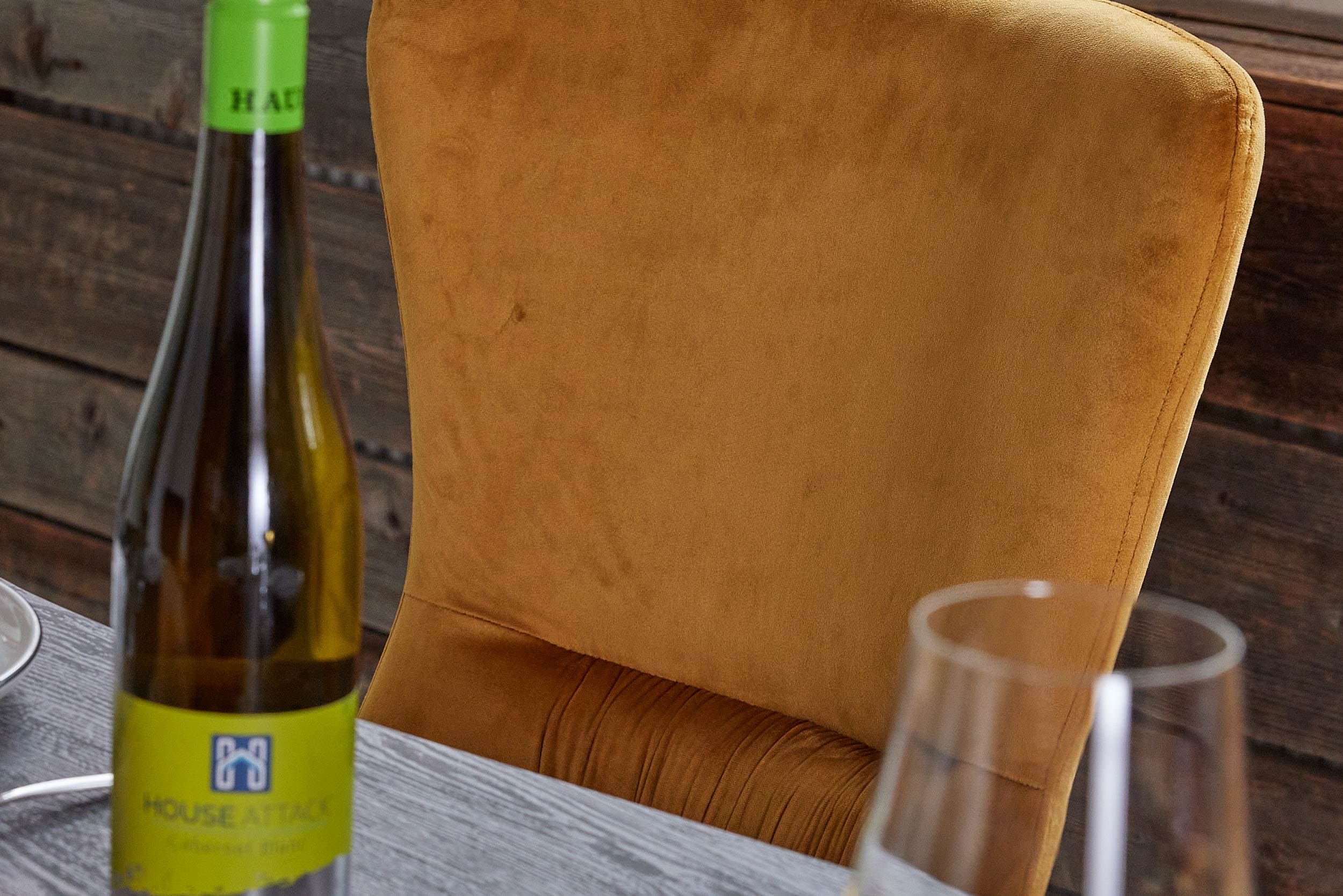 LC Home 4er Set Esszimmerstuhl »Aguas« Freischwinger Samtoptik gold 51x60x95cm