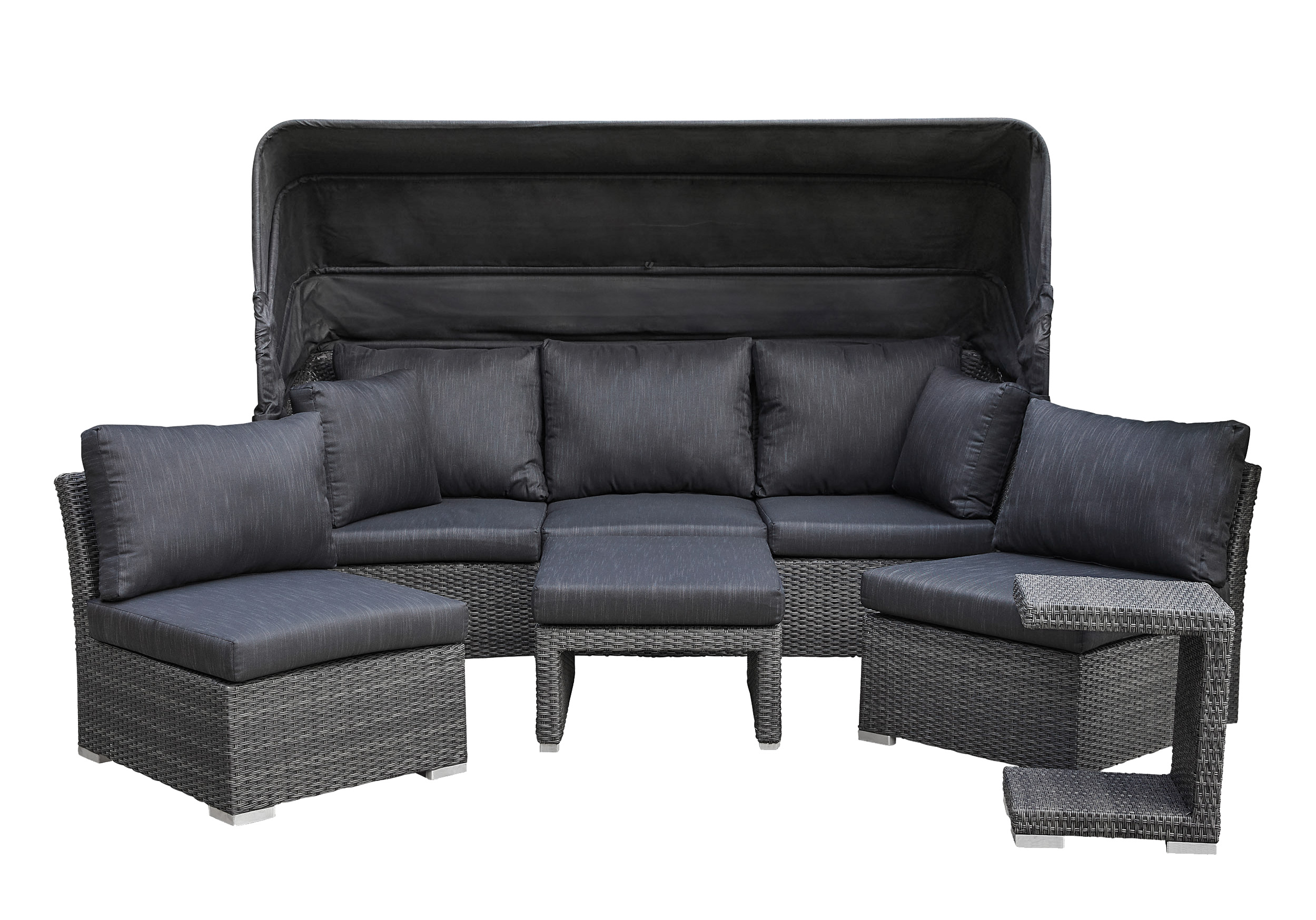 LC Garden »Barcelona« Living Muschel-Set grau-mix Loungebank