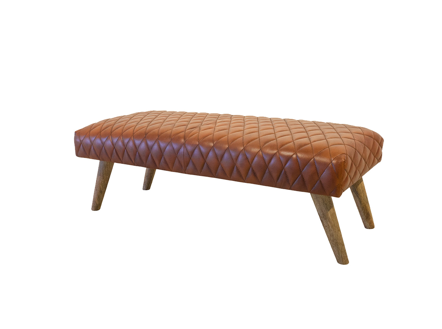 LC Home »Sitzbank« Bank braun 115x53x38cm Leder gesteppt