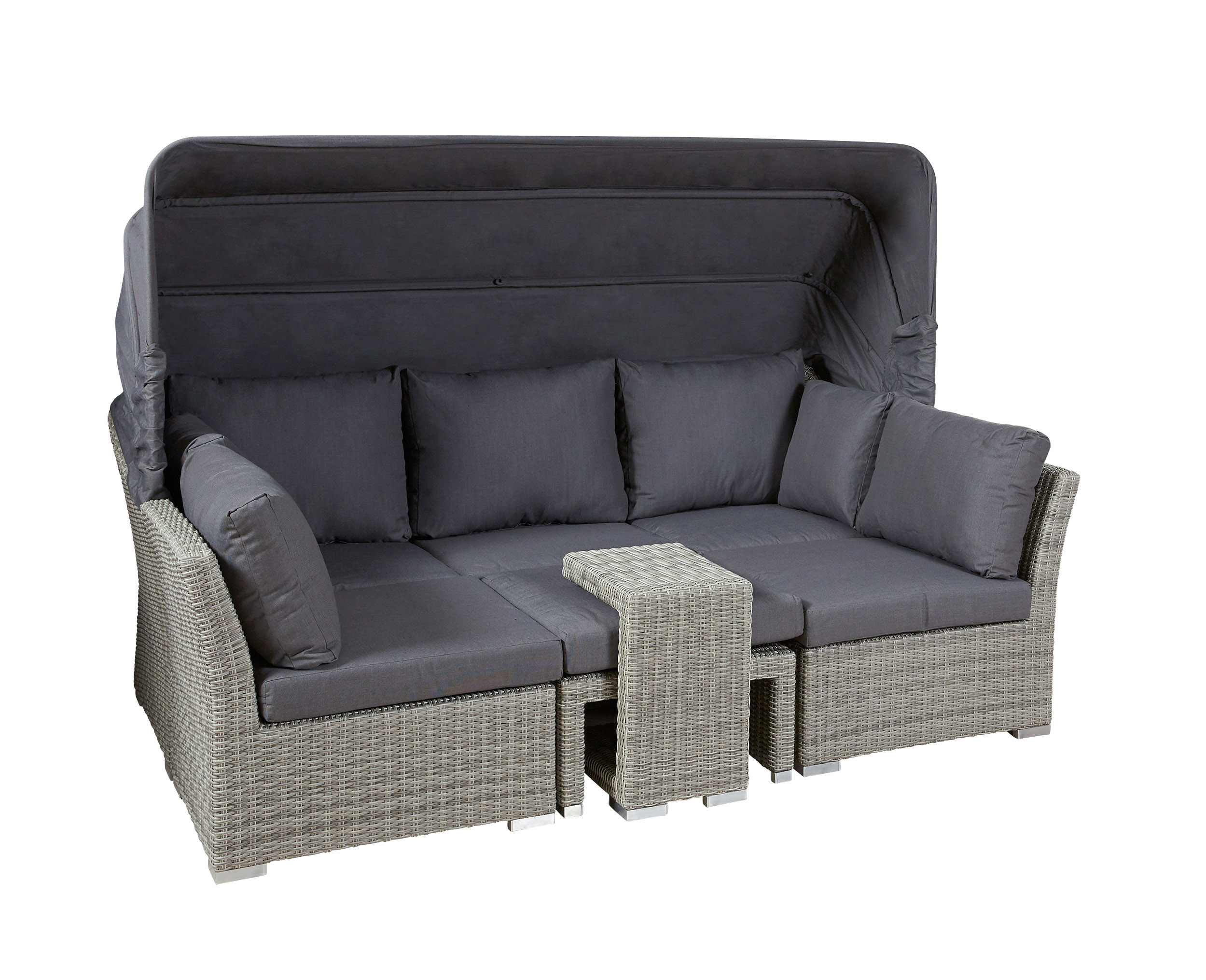 LC Garden »Bilbao« Muschel-Set Loungebank Loungeset grau-mix