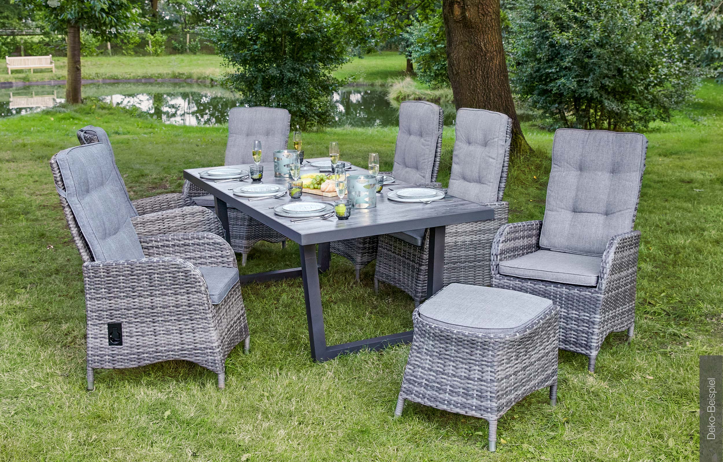 LC Garden »Bailado« Dining Set I Sitzgruppe Gartenset omega grau