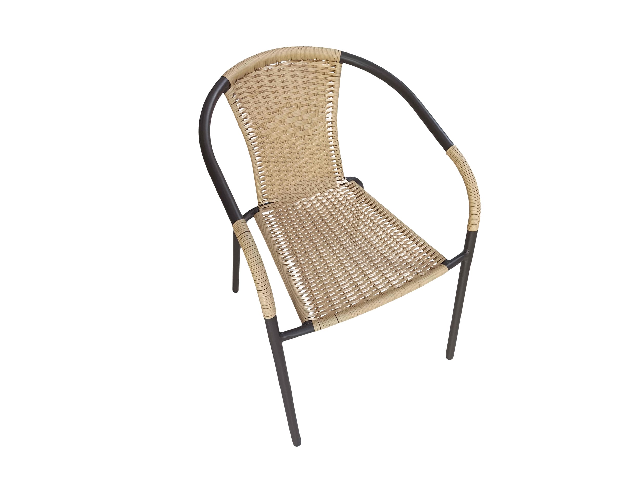 LC Garden »Garvista« Gartenstuhl braun/gelb Metall/PE-Rattan Stapelstuhl Bistrostuhl  