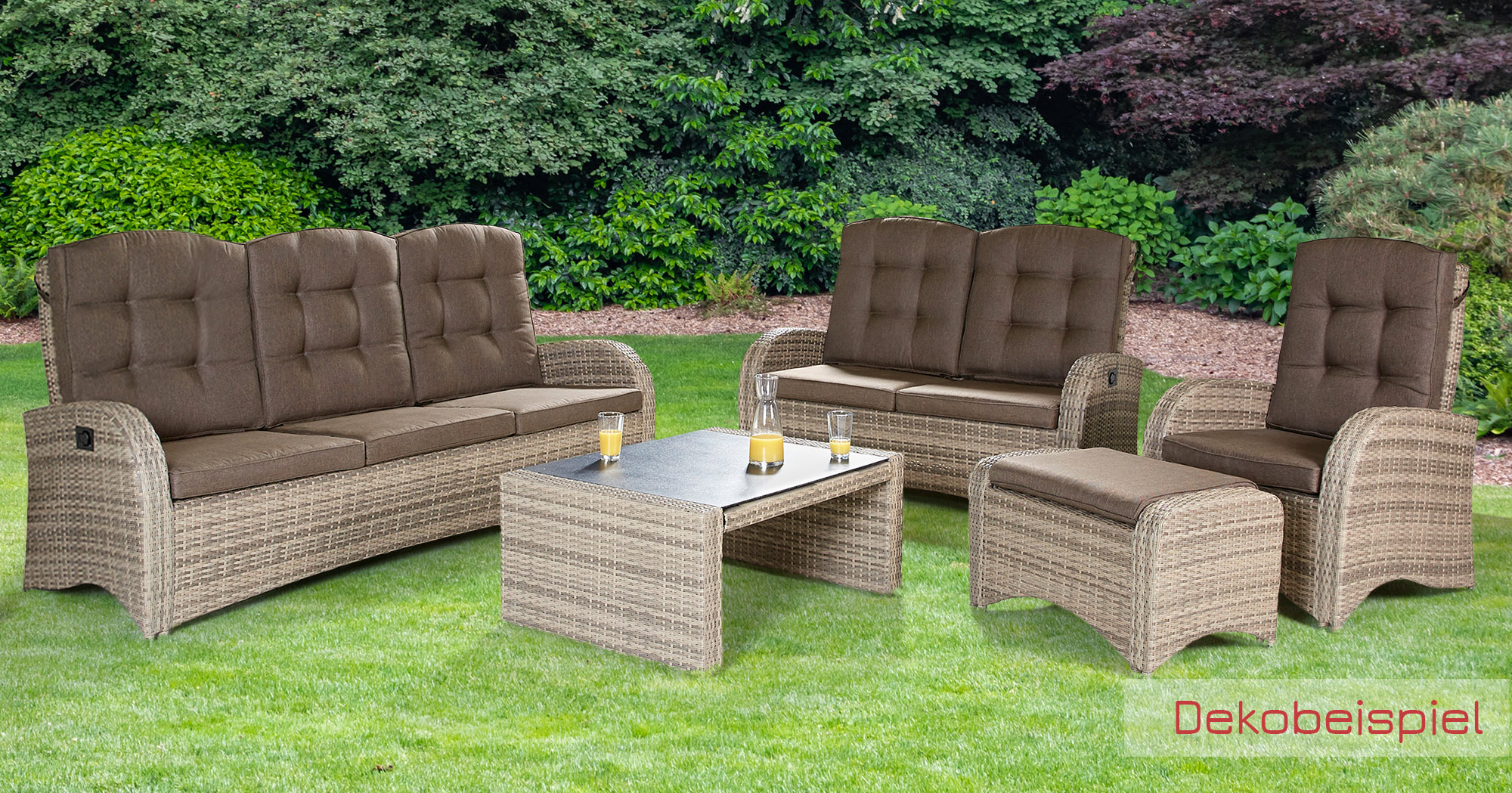LC Garden »Turin« Living Set I Sitzgruppe Gartenset natur