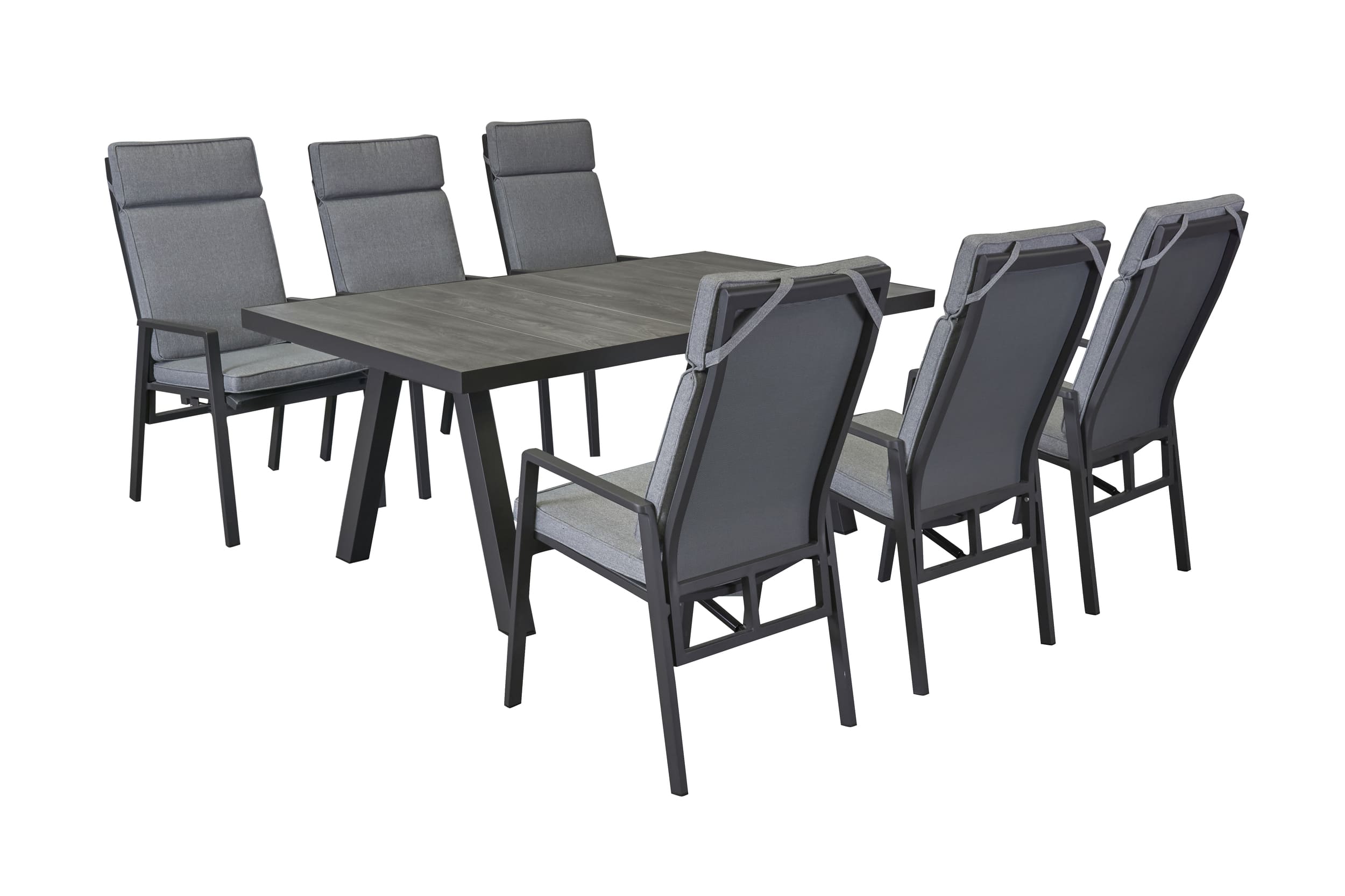 LC Garden »Sunfort« Gartenmöbel Set 7tlg. Esstisch 200cm Aluminium anthrazit/Keramik grau + 6 Gartenstühle Gartenset LC Garden »Sunfort« Gartenmöbel Set 7tlg. Esstisch 200cm Aluminium anthrazit/Keramik grau + 6 Gartenstühle Gartenset