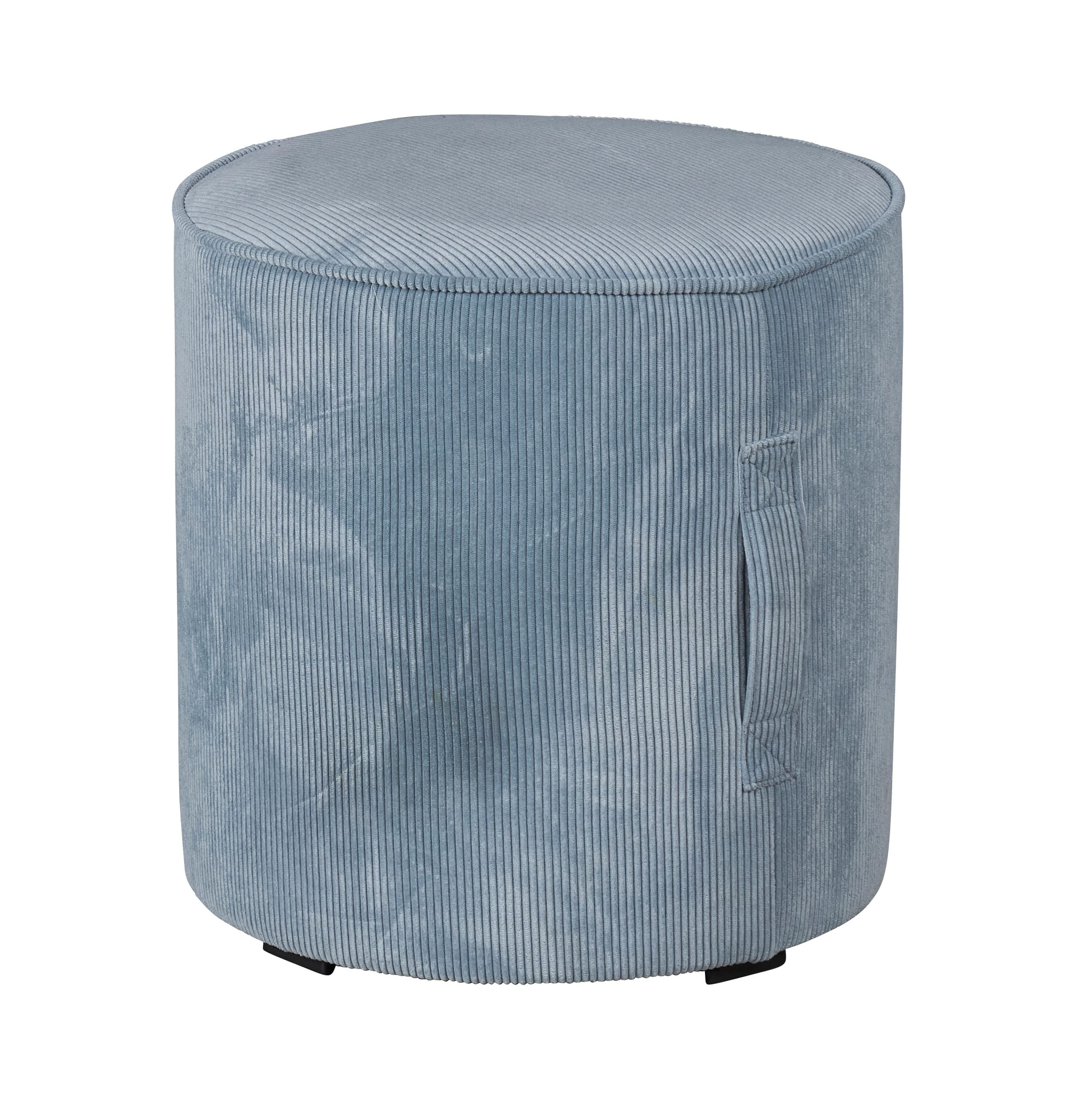 LC Home Sitzhocker »Dalia« rund inkl. Griff Cordoptik hellblau Ø41x44 cm