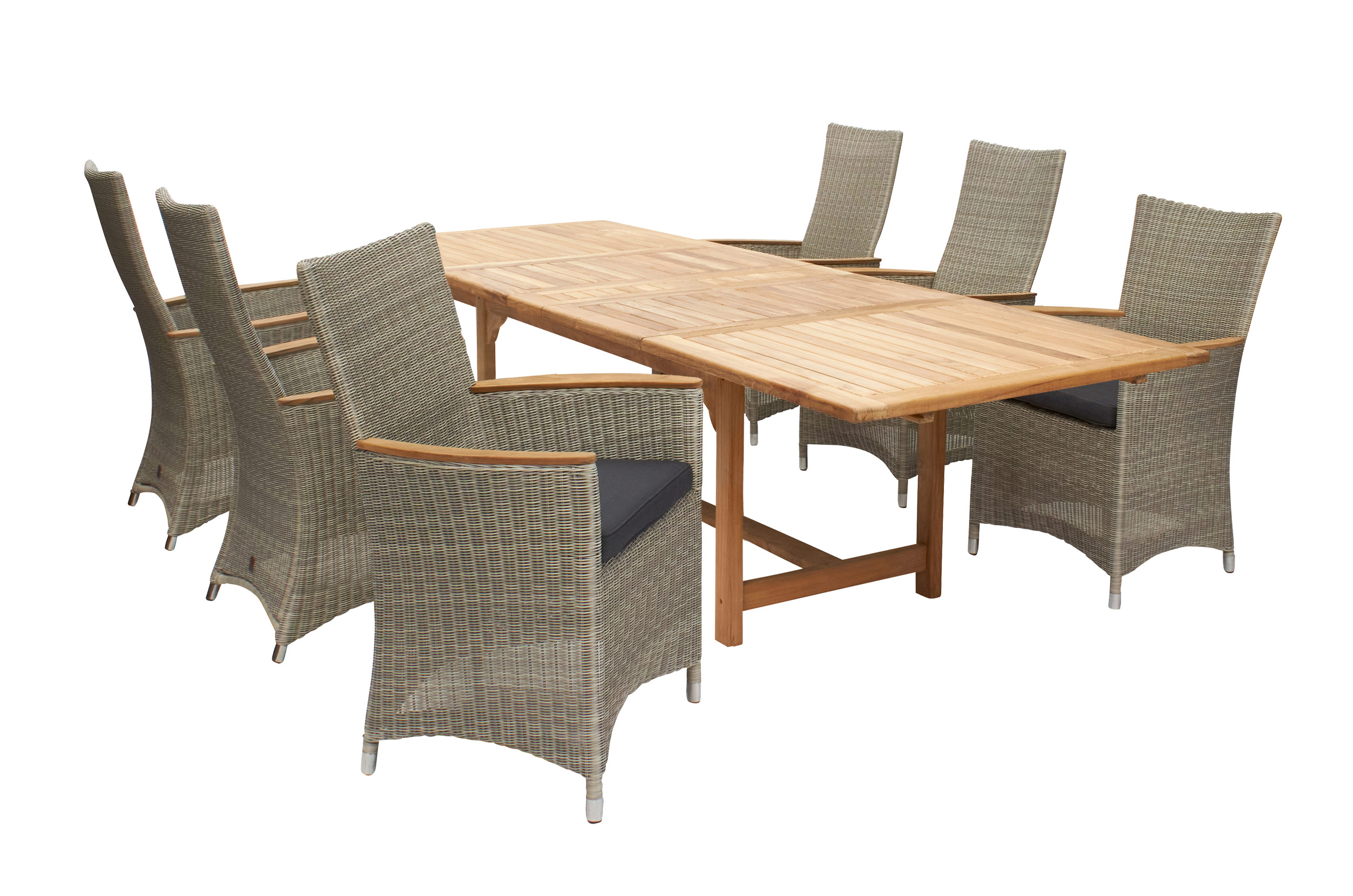 LC Garden »Chelsea« Teak Dining Set I Sitzgruppe Gartenset beige