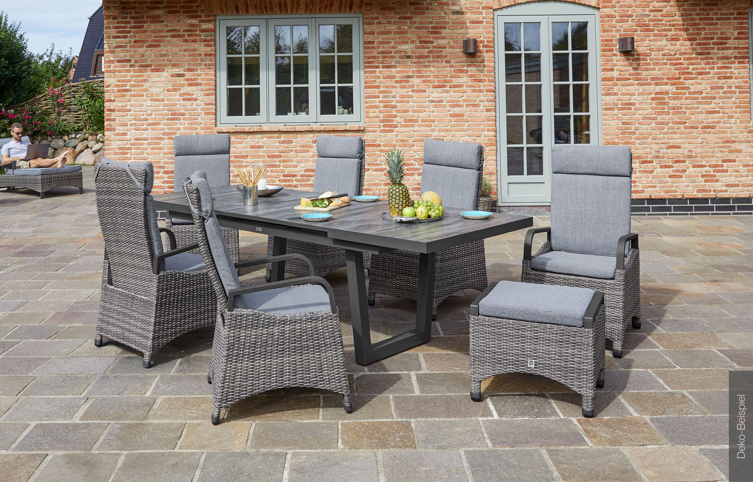 LC Garden »Komido« Dining Positionsstuhl Verstellsessel grau-mix