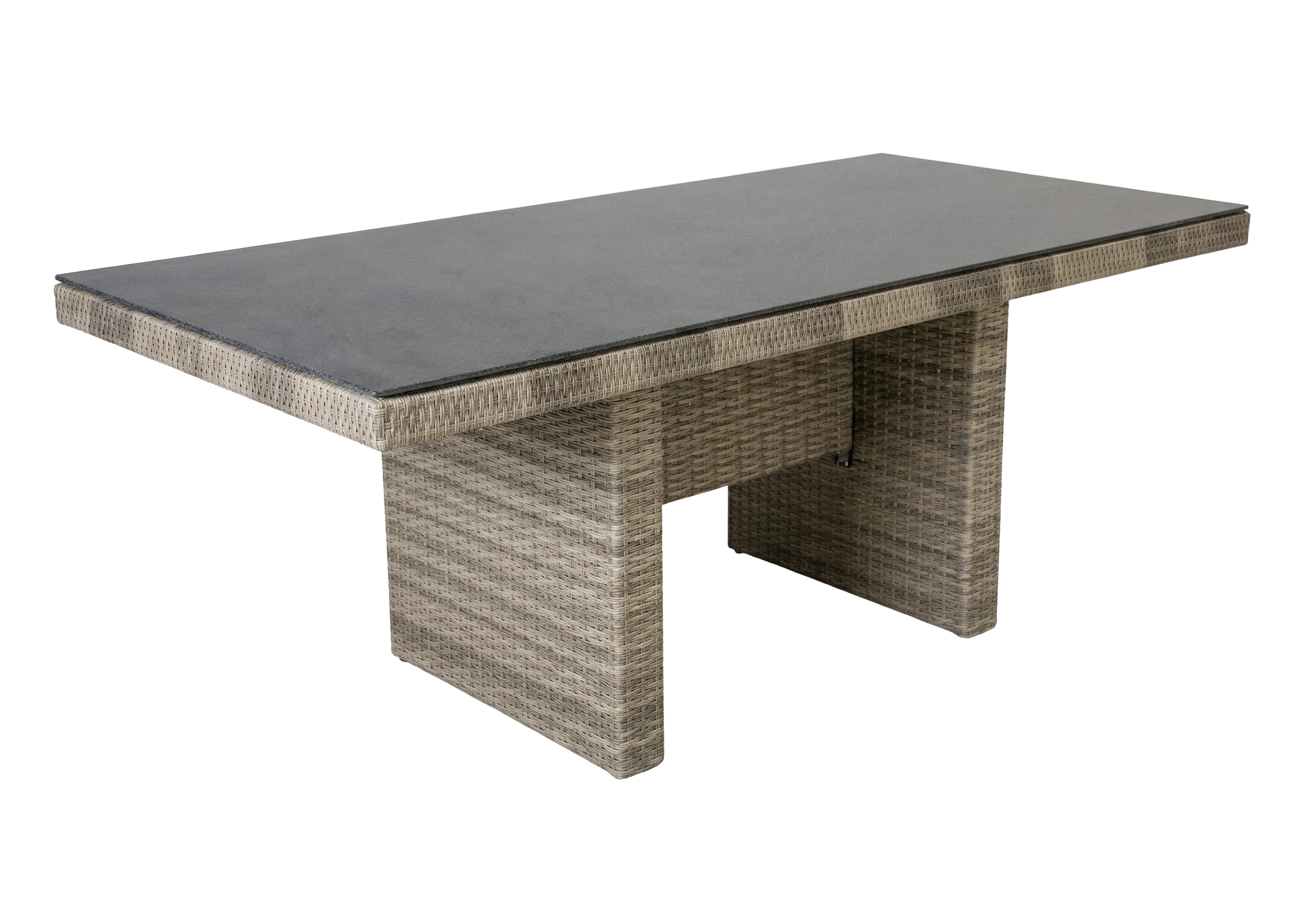 LC Garden »Turin« Gartentisch Natur-Braun-Mix Wangentisch Spraystone-Tischplatte