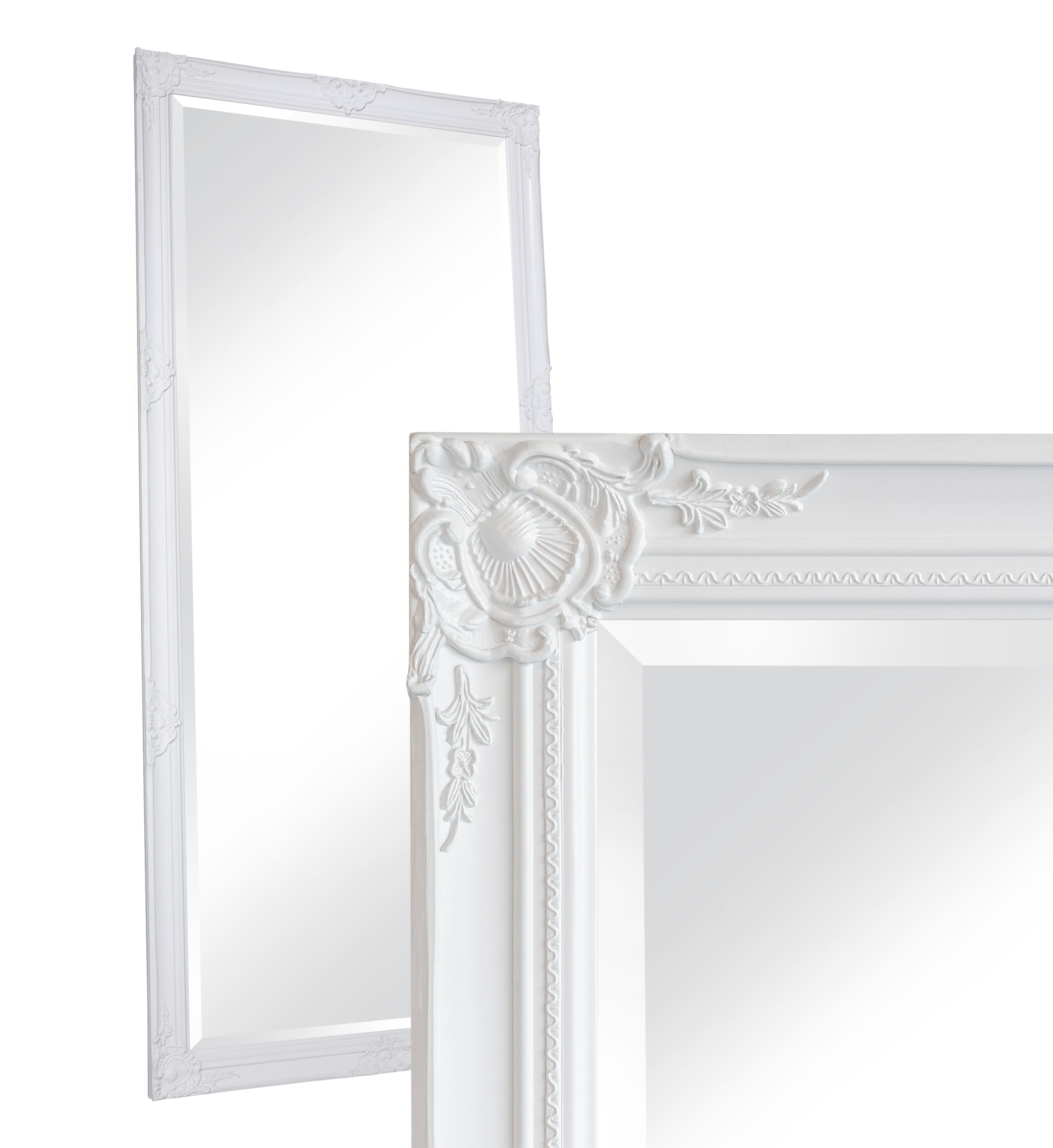 LC Home Wandspiegel Barock XL Spiegel weiß 180 x 80 cm Antik-Stil Ganzkörperspiegel
