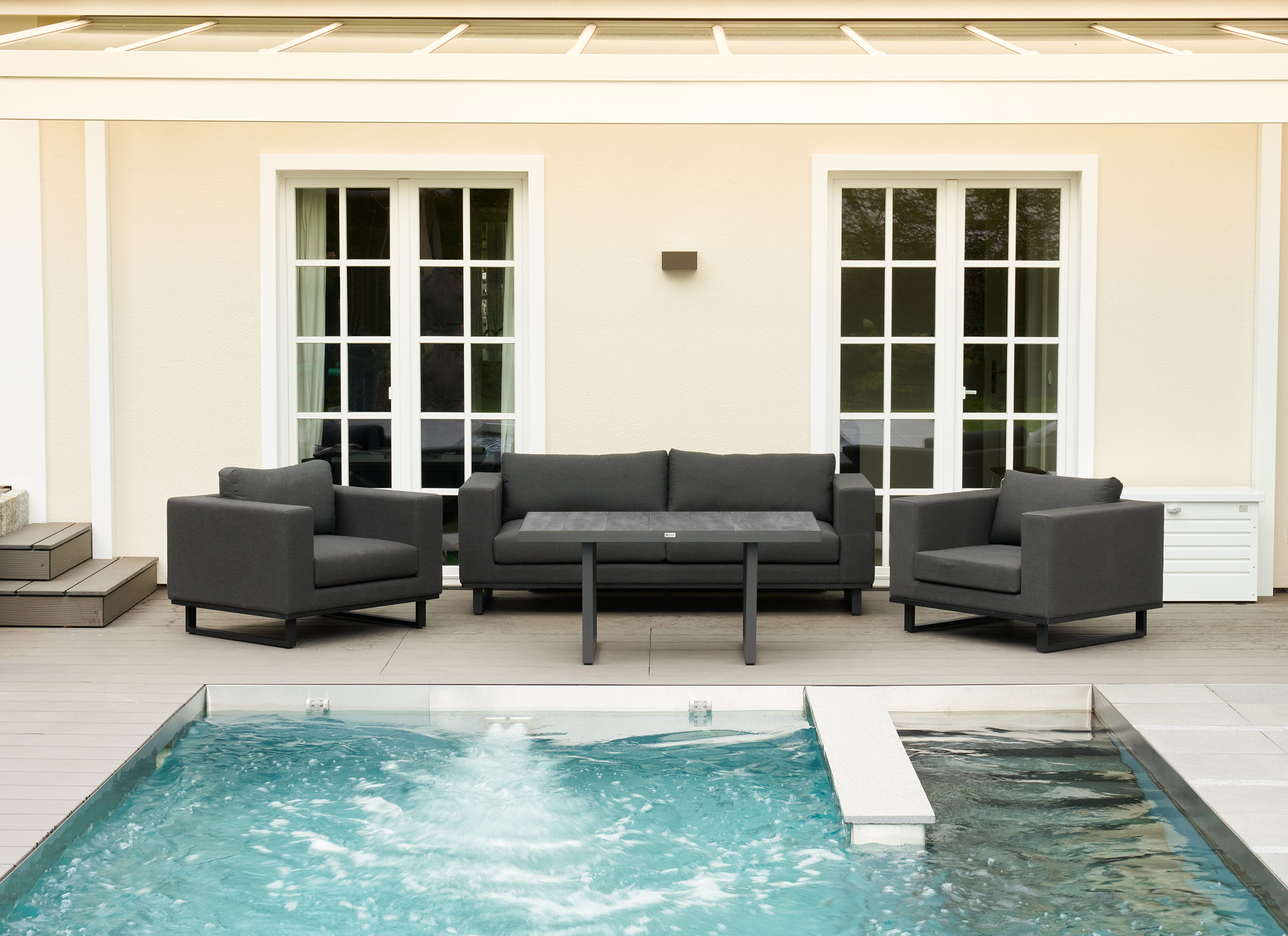 »Sunrino« Living Set VI Sitzgruppe Gartenlounge Bezug Sunbrella sooty