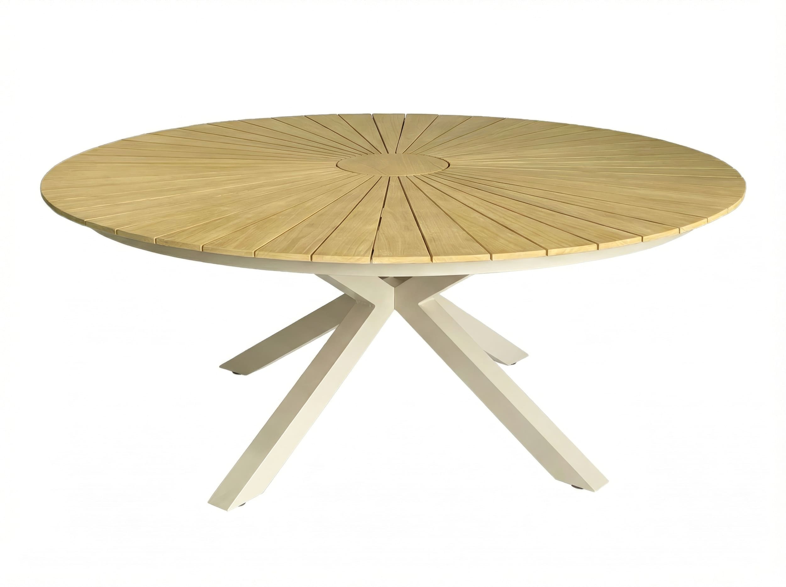 LC Garden »Unicamo« Gartentisch Ø120cm Taupe Esstisch Rund Teakholz