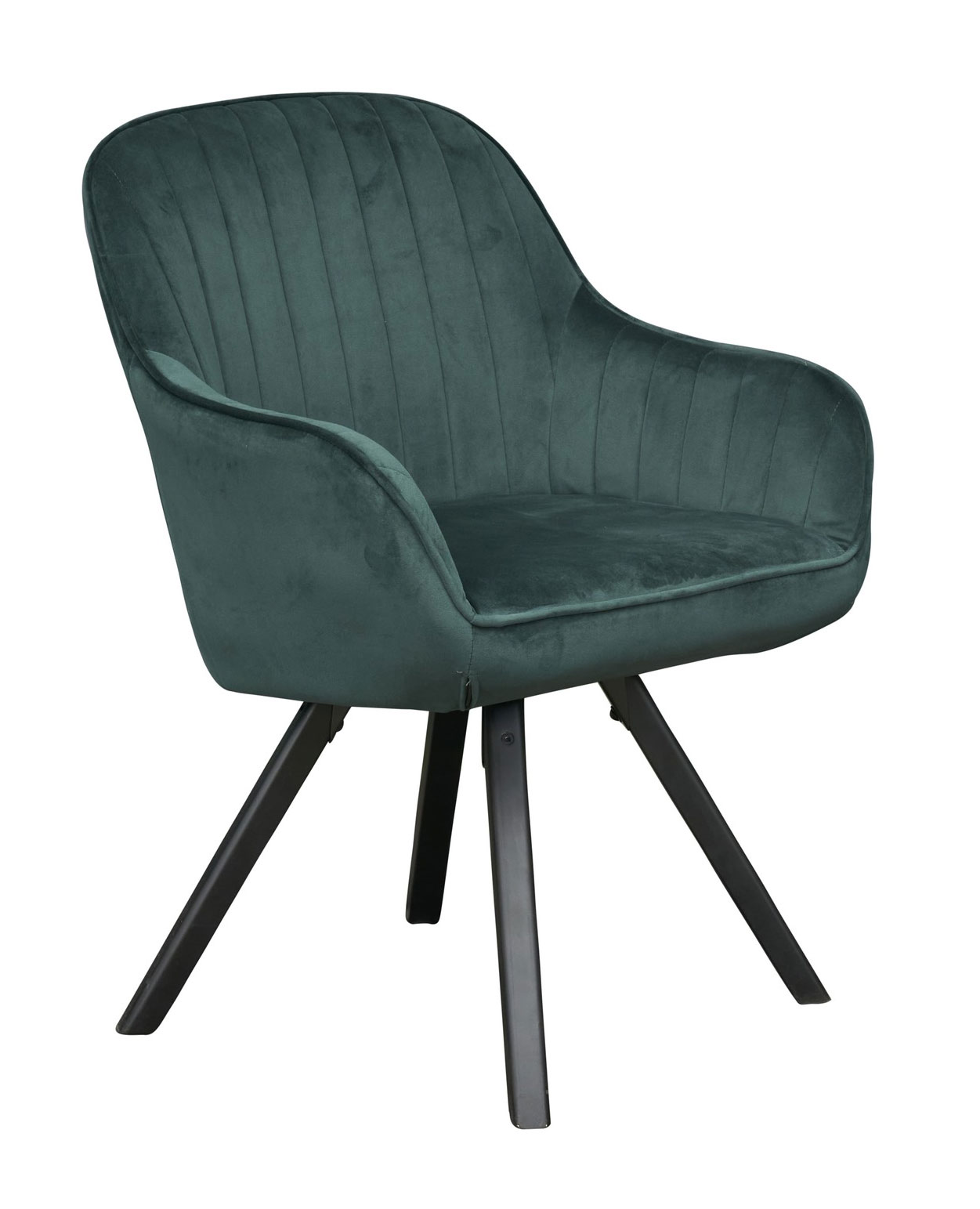 LC Home Essgruppe Trevina 5tlg. Esstisch Akazie U-Gestell 180cm + 4x Esszimmerstuhl Samt Grün