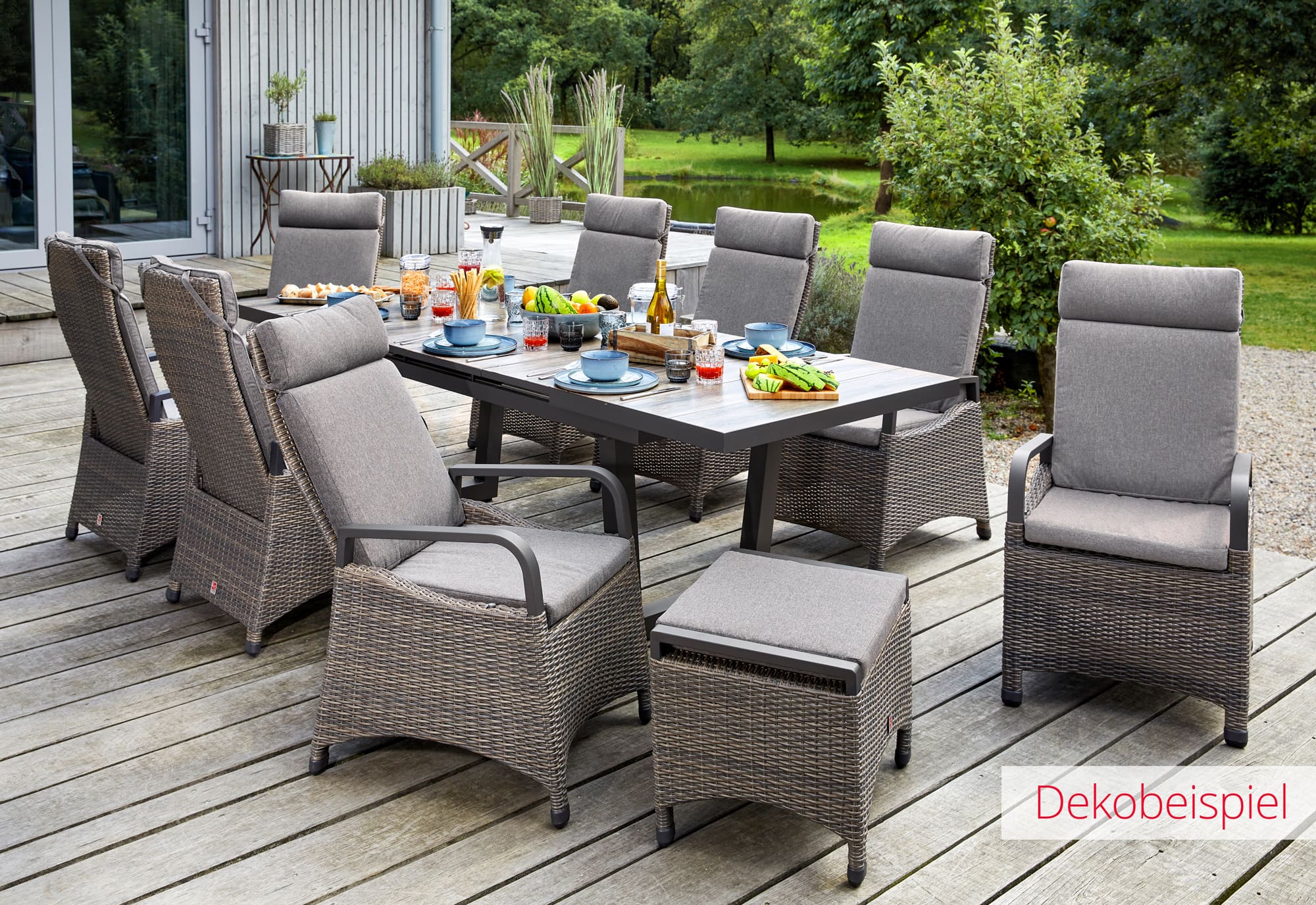 LC Garden »Komido« Dining Set II omega braun Garten Sitzgruppe