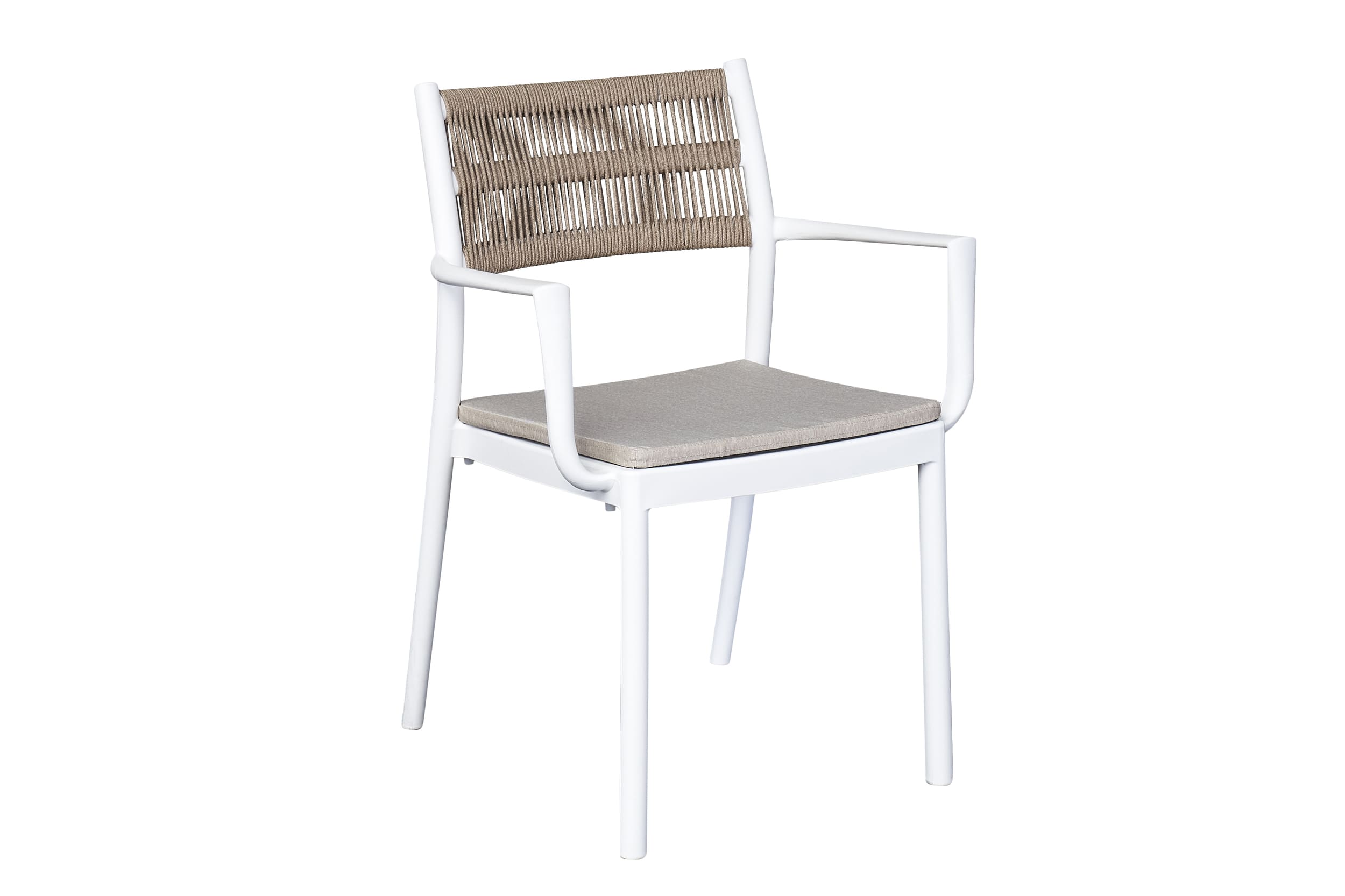 LC Garden Vona Stapelstuhl 52,5x60x80cm weiß/natur Gartenstuhl Bistrostuhl