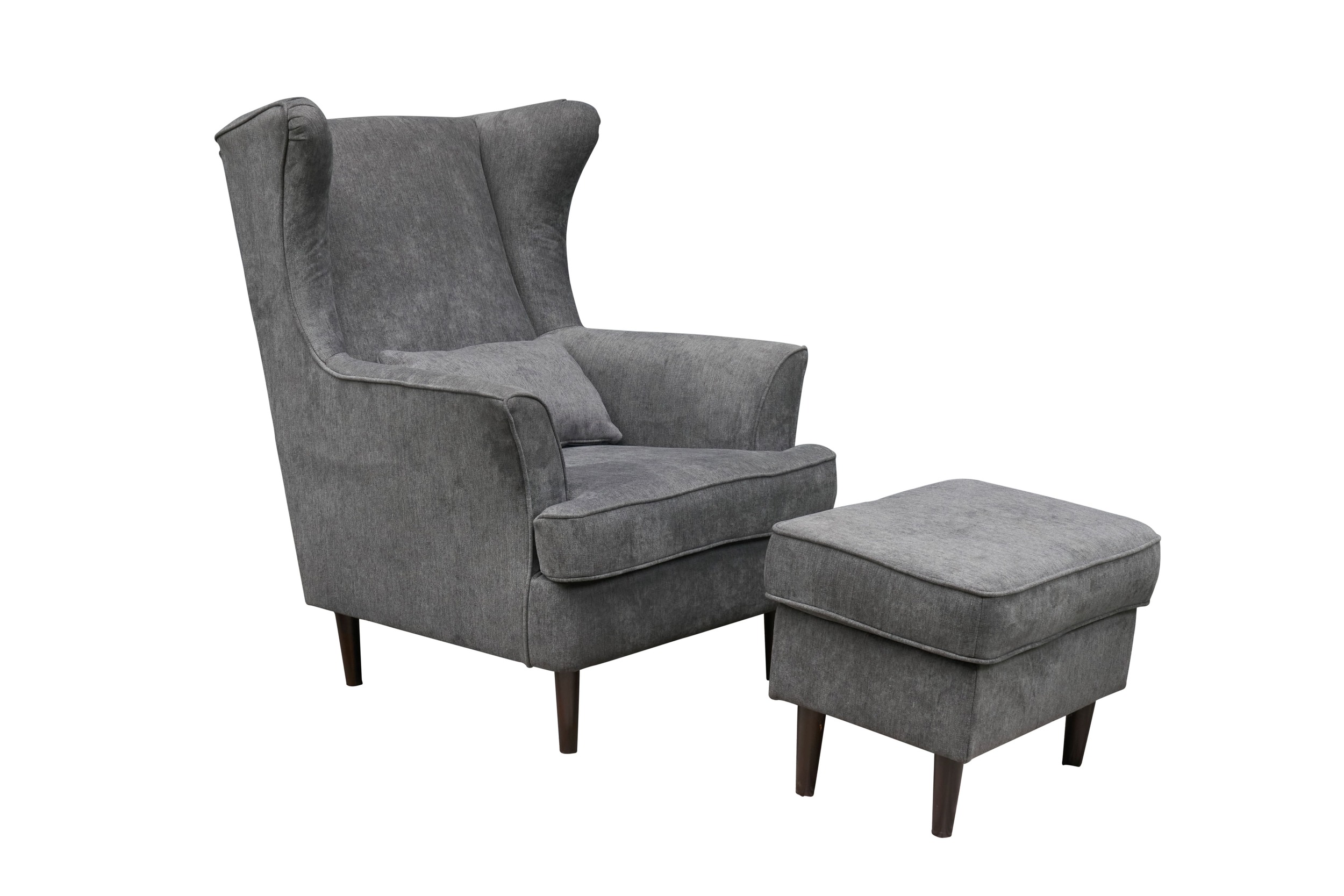 LC Home Sessel »Leyla« inkl. Hocker granit grau 83x80x108cm