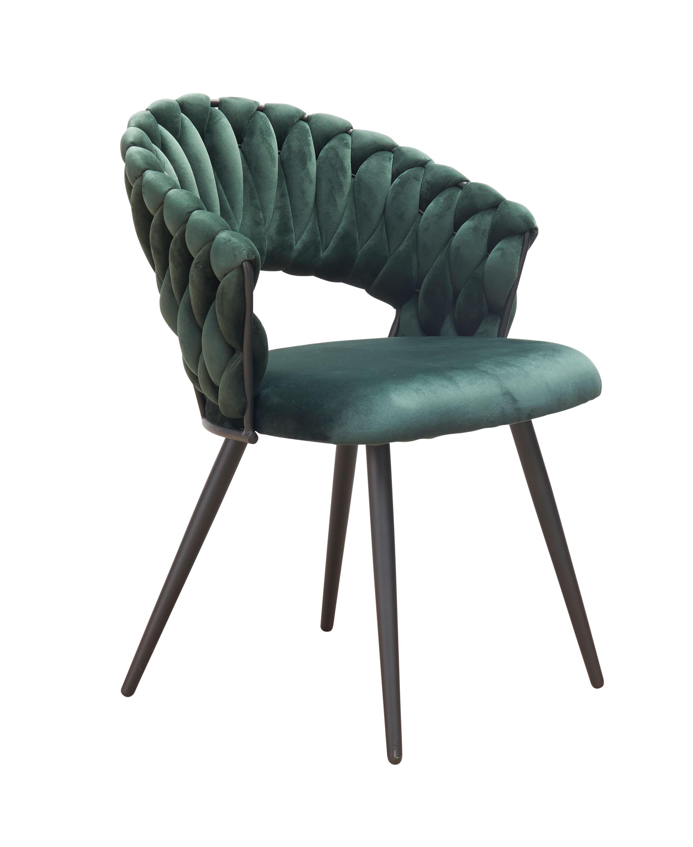 LC Home Esszimmerstuhl »Nancy« Flechtoptik Samt grün Armlehnstuhl Designerstuhl LC Home Esszimmerstuhl »Nancy« Flechtoptik Samt grün Armlehnstuhl Designerstuhl