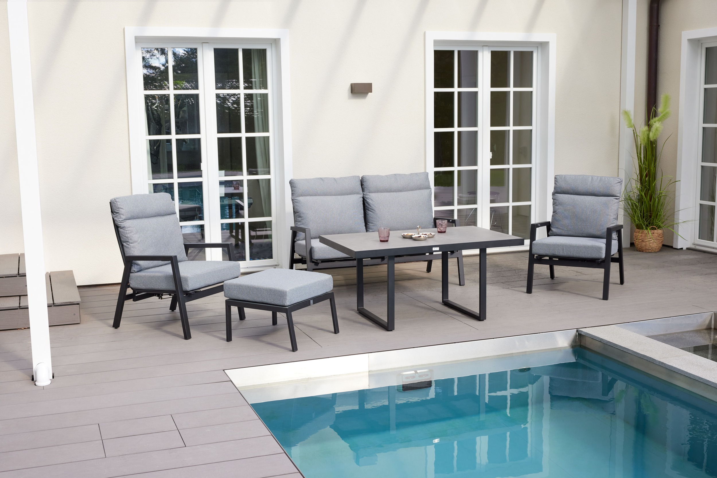 LC Garden »Sondrino« Living Gartensessel Verstellsessel Textilen schwarz