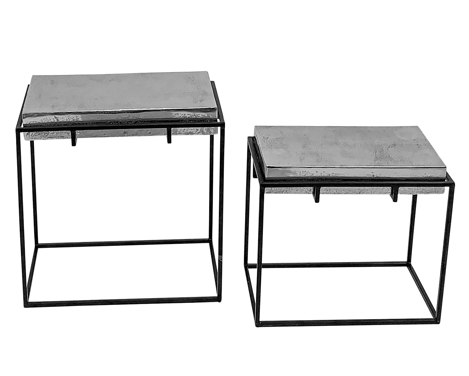 LC Home »2er Set Beistelltisch rechteckig« Aluminium Nickel