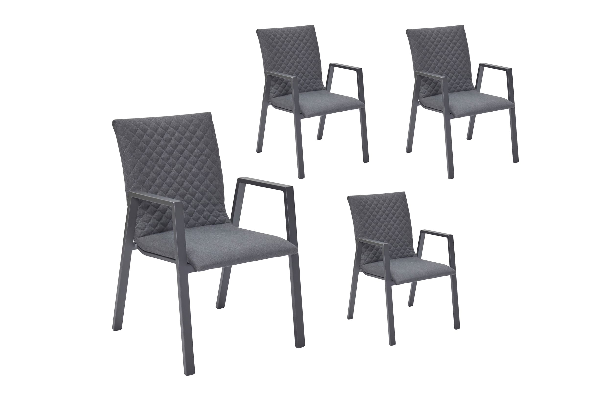 LC Garden 4er Set »Galomo« Gartenstuhl anthrazit/sooty Aluminium/Sunbrella®-Bezug stapelbar