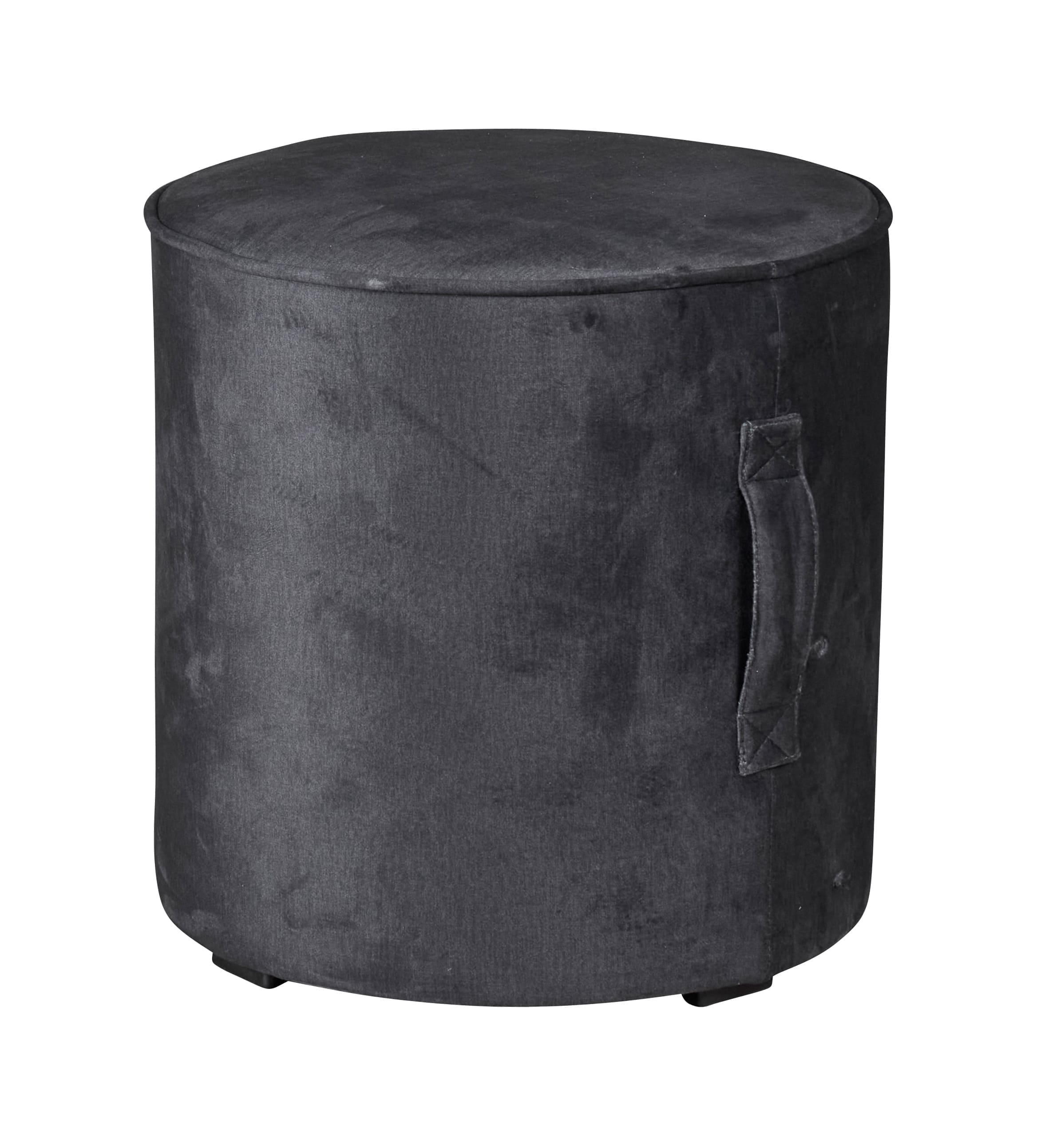 LC Home Sitzhocker »Dalia« rund inkl. Griff Velouroptik anthrazit Ø41x44 cm
