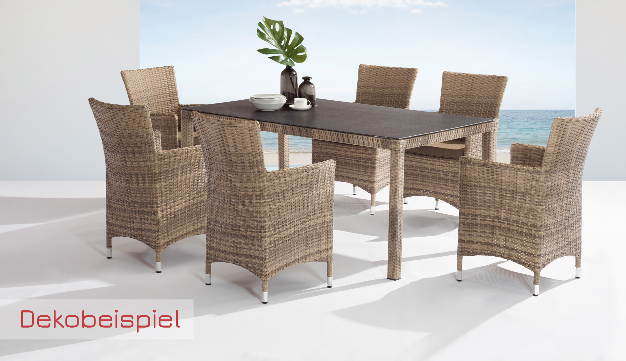 LC Garden »Turin« Dining Gartentisch Esstisch 180 x 90 cm natur