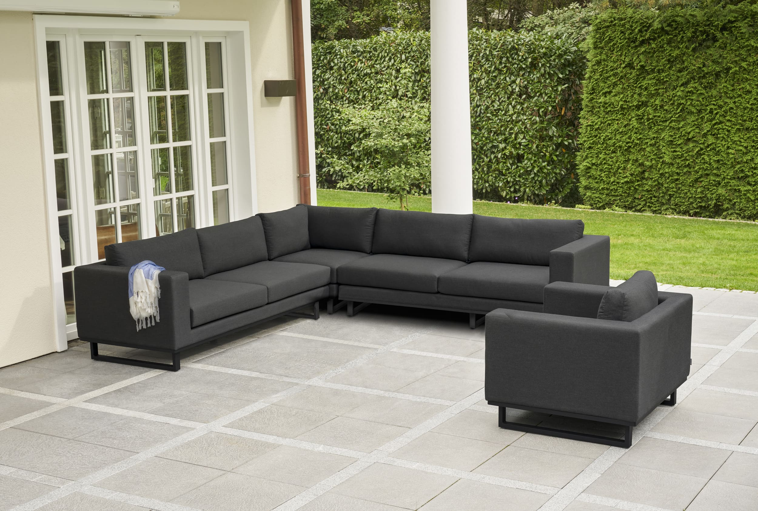 »Sunrino« Living Set I Sitzgruppe Gartenlounge Bezug Sunbrella sooty