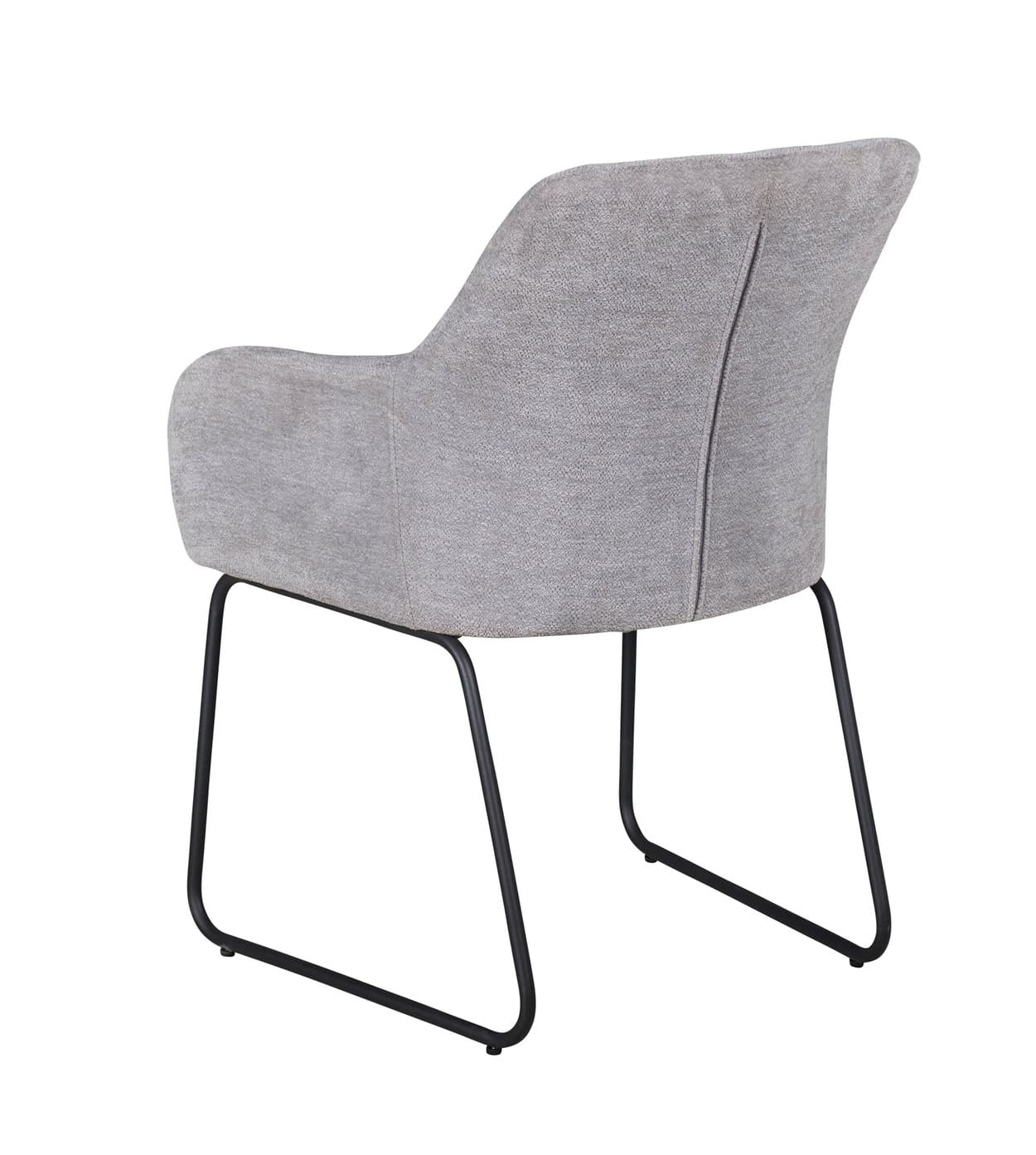 LC Home »Borkum« Dining Set I Eiche geölt Stern-Fuß Sitzgruppe Teddystoff Silber
