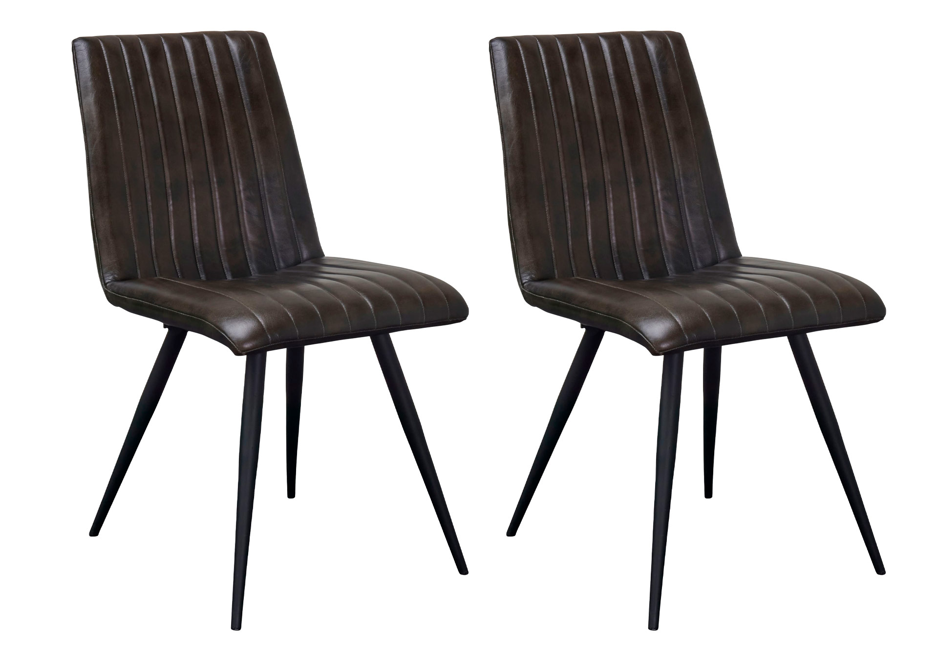 LC Home 2er Set Esszimmerstuhl Brooklyn Industrial Lederstuhl Braun Echtleder