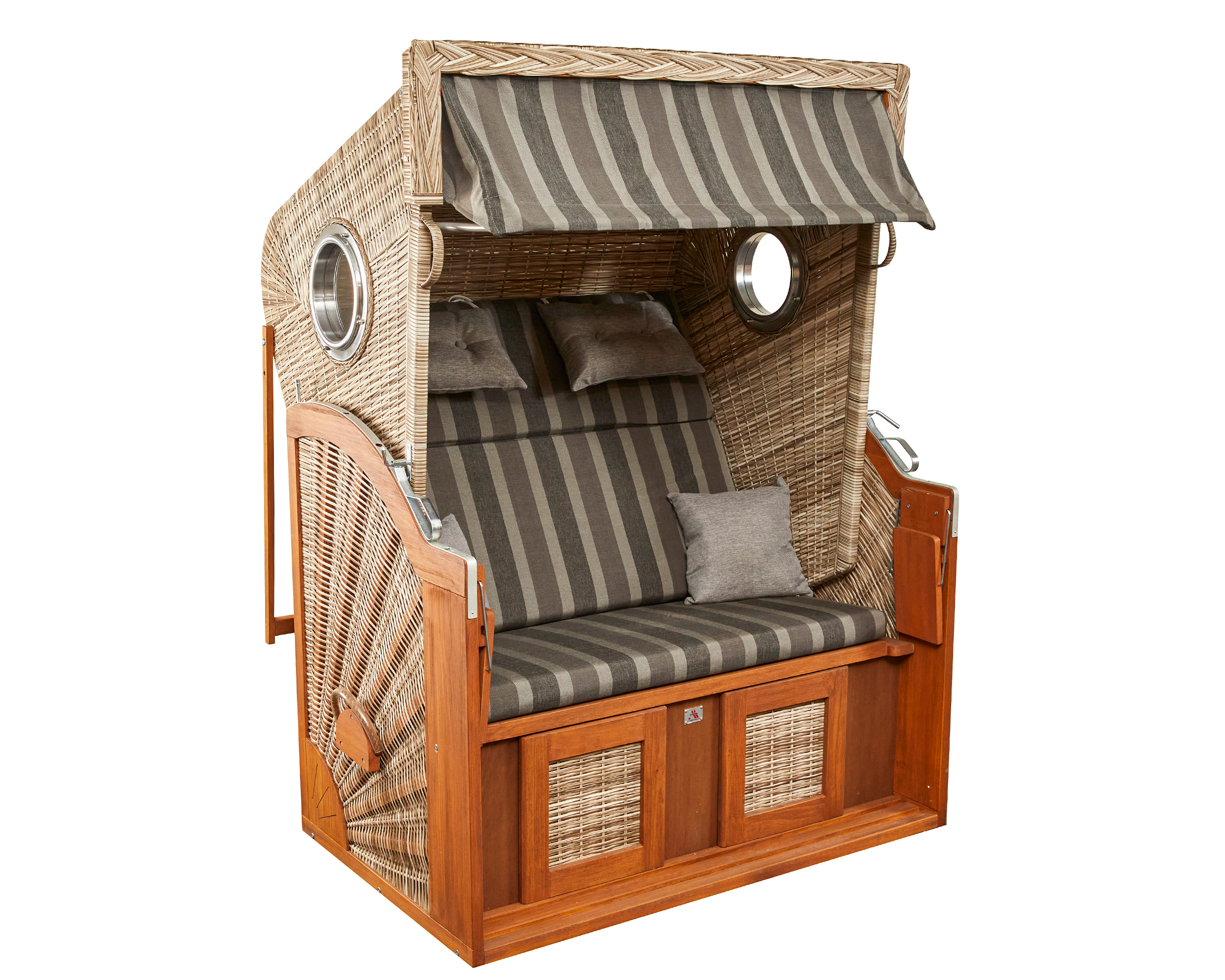 deVries Strandkorb PURE Cliff XL Sun PE seashell Des. 402 braun gebürstet